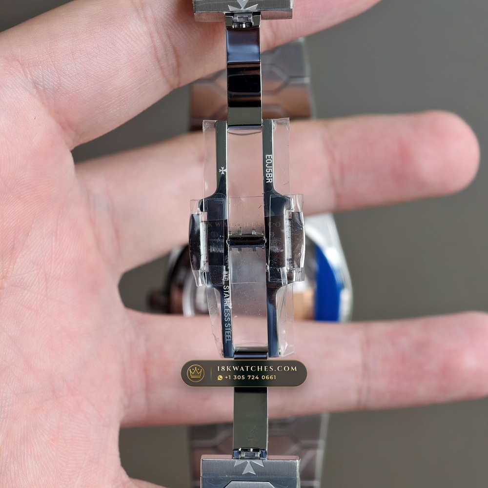 Vacheron Constantin Historiques 222 Jumbo 37mm Blue-Grey Dial Ref. 4200H/222A-B934 — Studio Gallery Plate IX in 904L Stainless Steel Custom Architecture (132.5g Verified Mass, Vacheron Constantin Cal. 2455/2 - 22K Gold Rotor)