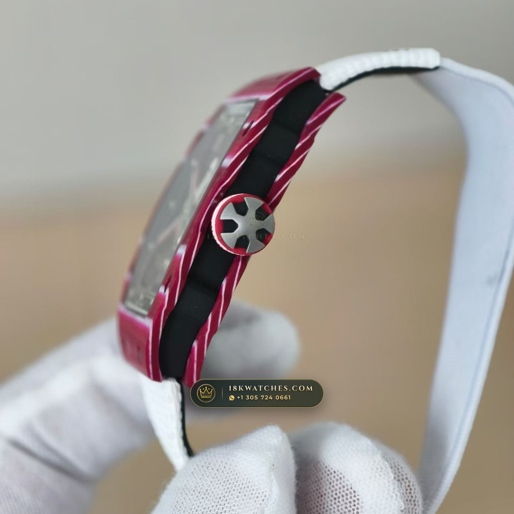 Richard Mille RM 67-02 Automatic Extra-Flat Mutaz Barshim Crimson Quartz TPT 5-Axis CNC Case — Studio Gallery Plate VI in Carbon TPT & Grade 5 Titanium (33.2g Verified Mass, Richard Mille Cal. CRMA7 Skeletonized Titanium)