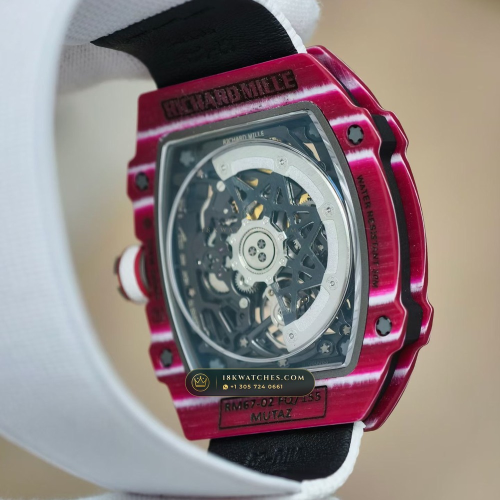 Richard Mille RM 67-02 Automatic Extra-Flat Mutaz Barshim Crimson Quartz TPT 5-Axis CNC Case — Studio Gallery Plate VII in Carbon TPT & Grade 5 Titanium (33.2g Verified Mass, Richard Mille Cal. CRMA7 Skeletonized Titanium)