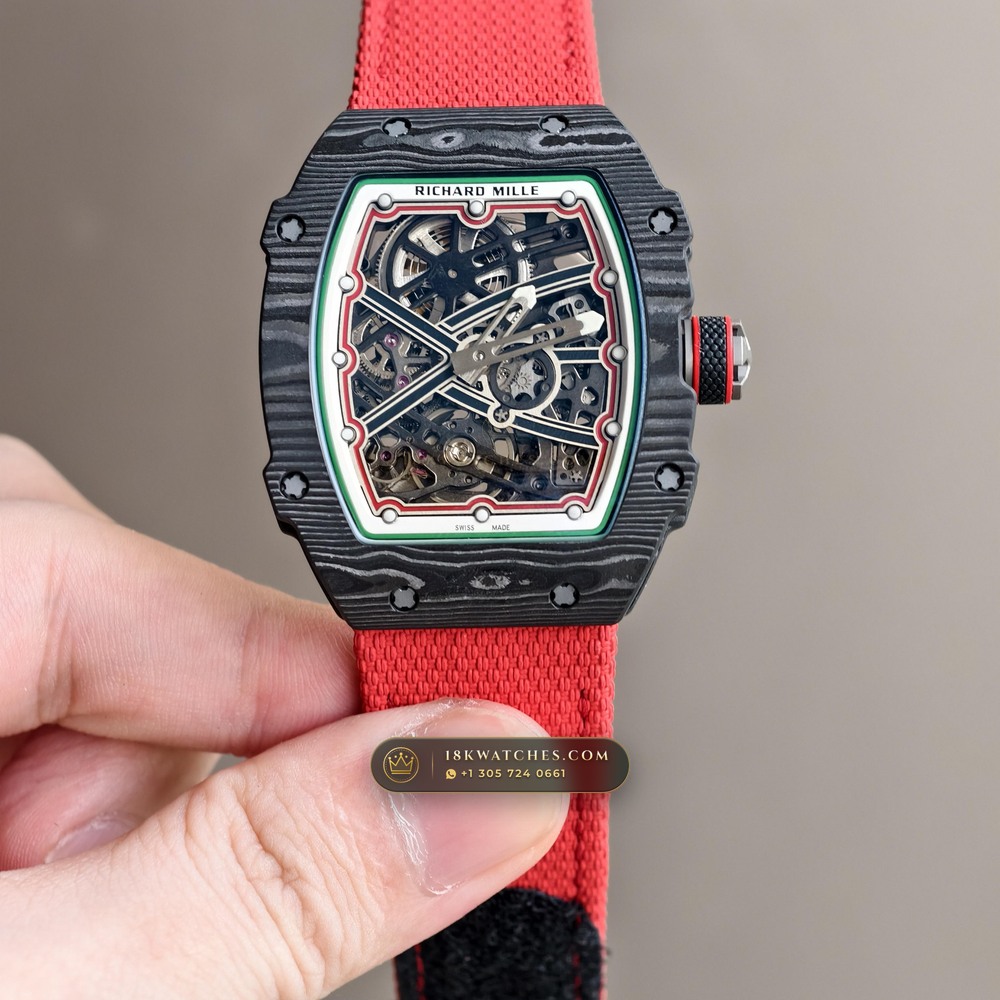 Richard Mille RM 67-02 Automatic Extra-Flat Italy Limited Edition 5-Axis CNC Case — Studio Gallery Plate II in Carbon TPT & Grade 5 Titanium (33.2g Verified Mass, Richard Mille Cal. CRMA7 Skeletonized Titanium)