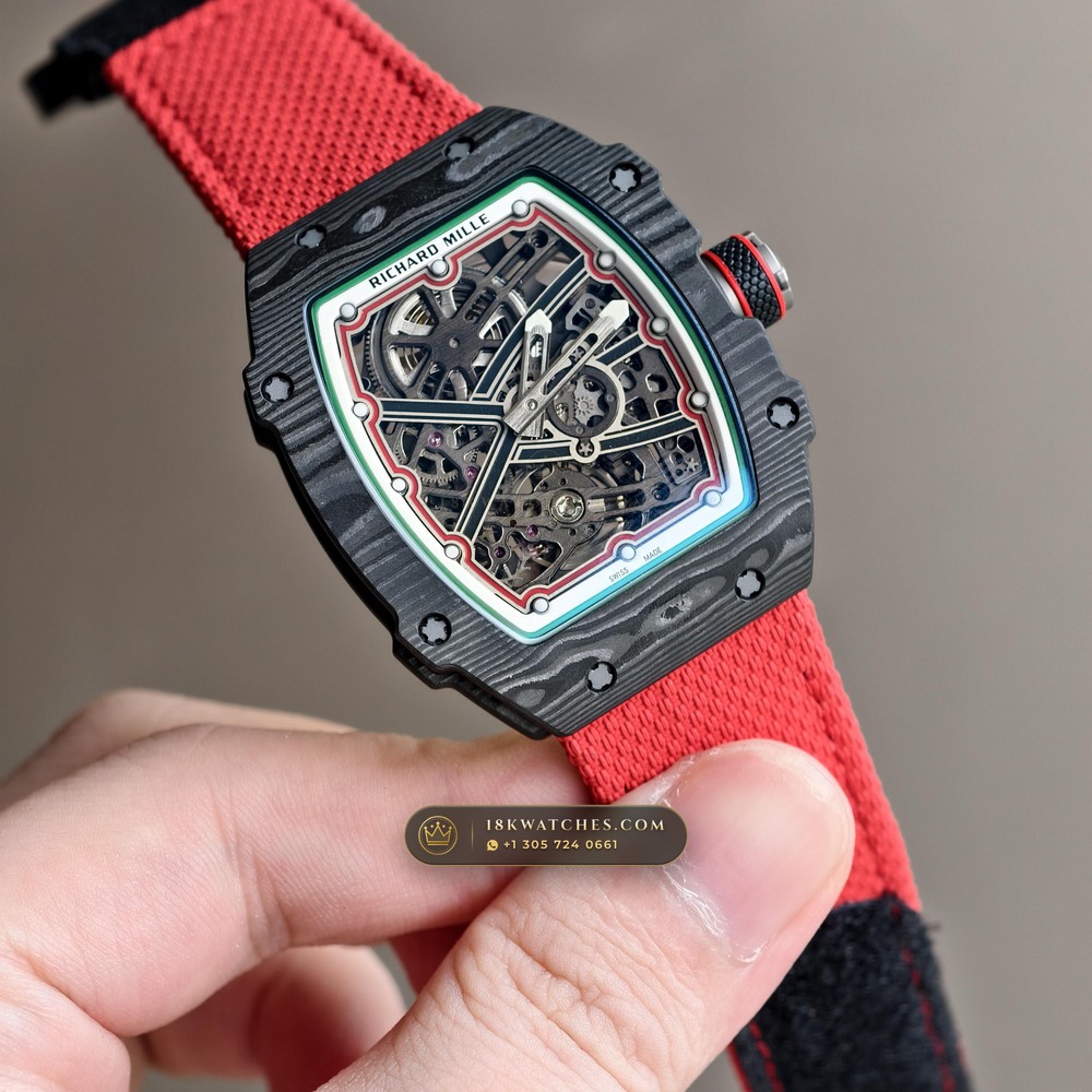 Richard Mille RM 67-02 Automatic Extra-Flat Italy Limited Edition 5-Axis CNC Case — Studio Gallery Plate III in Carbon TPT & Grade 5 Titanium (33.2g Verified Mass, Richard Mille Cal. CRMA7 Skeletonized Titanium)