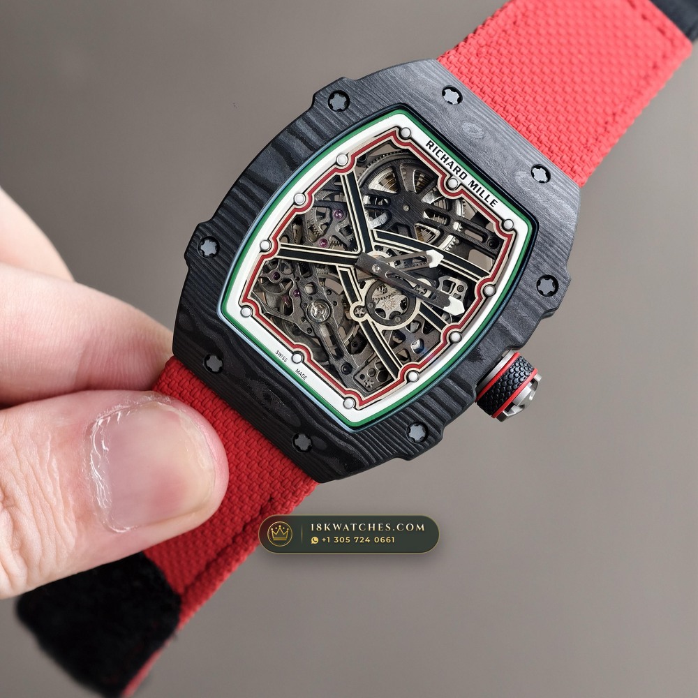 Richard Mille RM 67-02 Automatic Extra-Flat Italy Limited Edition 5-Axis CNC Case — Studio Gallery Plate IV in Carbon TPT & Grade 5 Titanium (33.2g Verified Mass, Richard Mille Cal. CRMA7 Skeletonized Titanium)