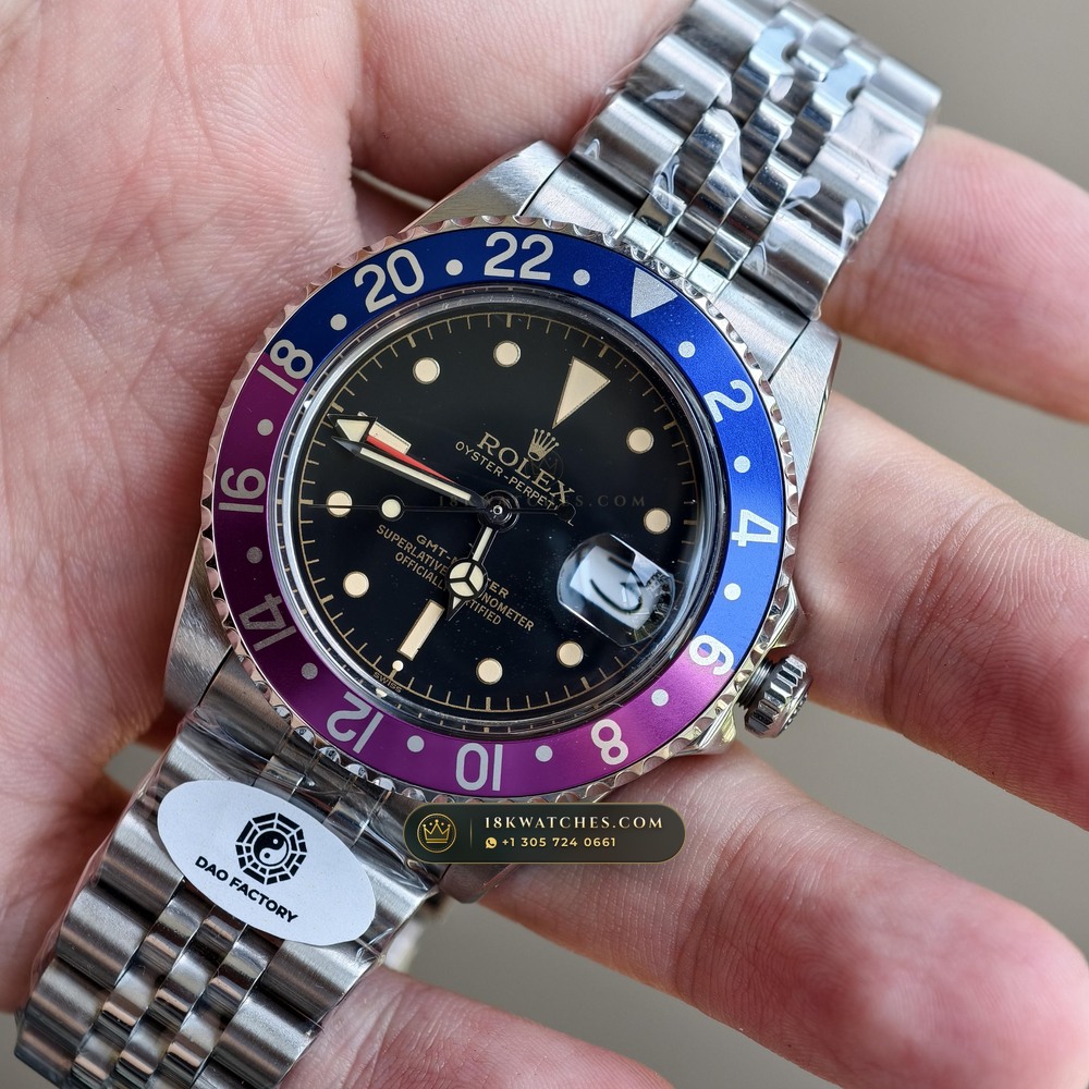 Rolex GMT-Master Vintage Ref. 1675 — Studio Gallery Plate III in 904L Stainless Steel Custom Architecture (113.9g Verified Mass, Rolex Vintage Automatic Calibre)