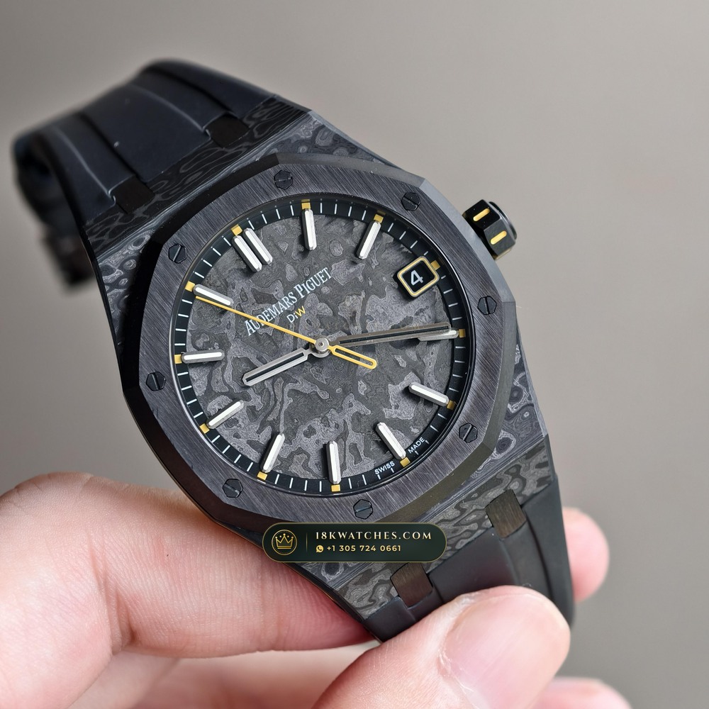 Audemars Piguet Royal Oak Selfwinding 41mm DiW Carbon Voidline Edition Ref. 15500 — Studio Gallery Plate II in Forged Carbon TPT & Titanium (65.1g Verified Mass, Audemars Piguet Cal. 4302 - 70h Power Reserve)