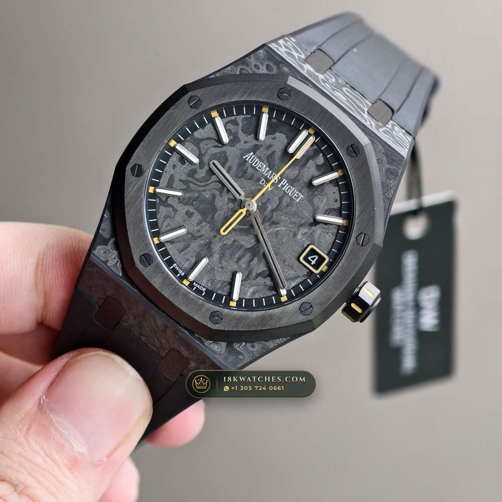 Audemars Piguet Royal Oak Selfwinding 41mm DiW Carbon Voidline Edition Ref. 15500 — Studio Gallery Plate III in Forged Carbon TPT & Titanium (65.1g Verified Mass, Audemars Piguet Cal. 4302 - 70h Power Reserve)