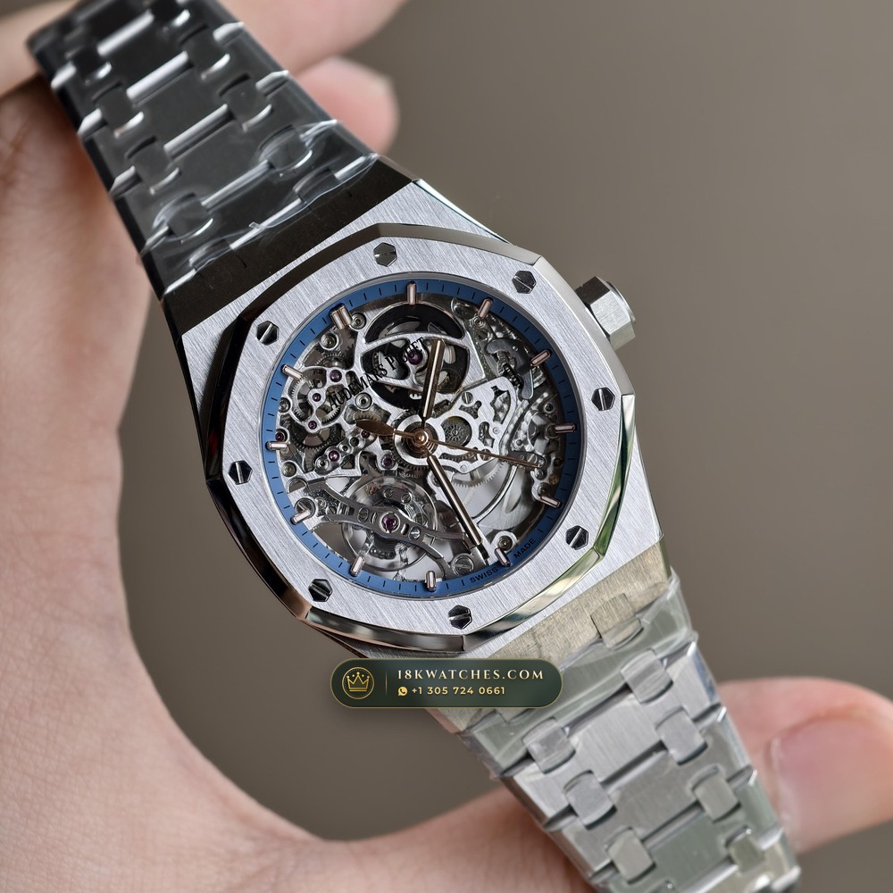 Audemars Piguet Royal Oak Double Balance Wheel Openworked 37mm 18K White Gold Ref. 15467BC.OO.1256BC.01 — Studio Gallery Plate II in 18K White Gold Au750 (184.3g Verified Mass, Audemars Piguet Cal. 3132 Dual-Balance Openworked)