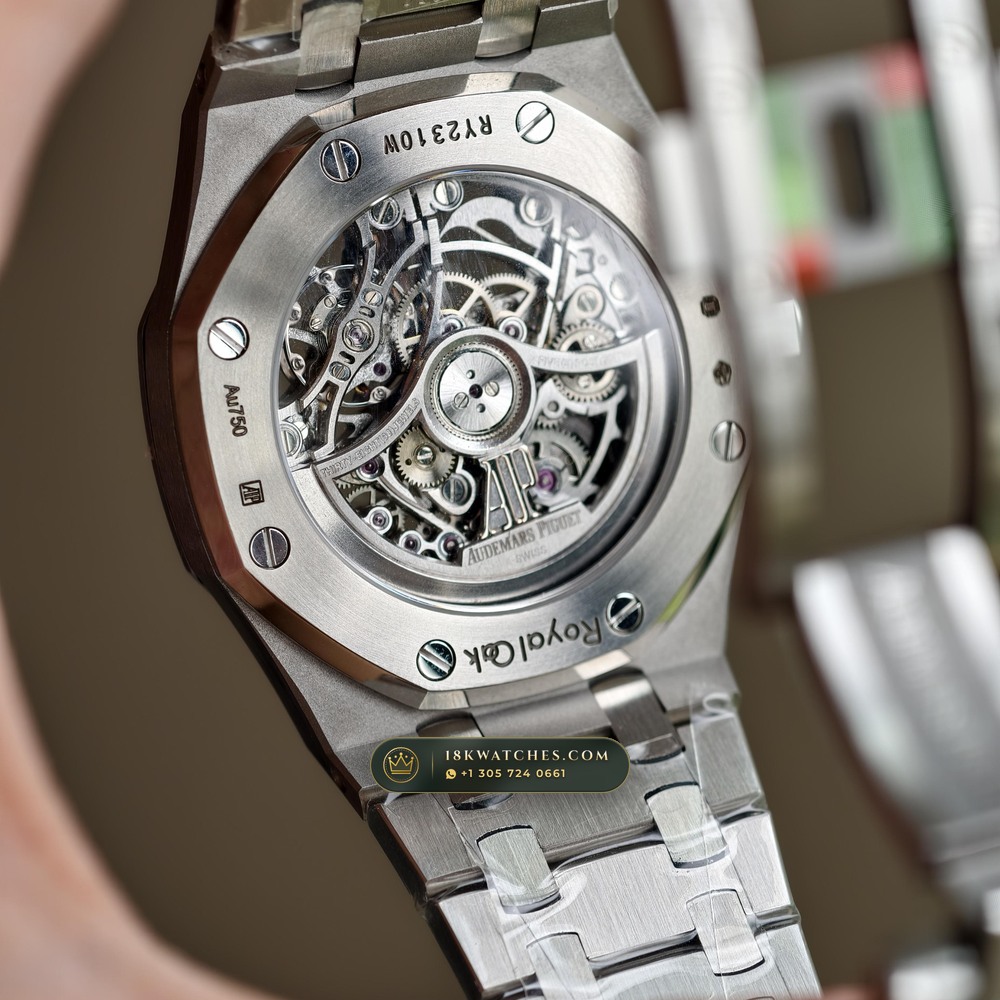Audemars Piguet Royal Oak Double Balance Wheel Openworked 37mm 18K White Gold Ref. 15467BC.OO.1256BC.01 — Studio Gallery Plate VII in 18K White Gold Au750 (184.3g Verified Mass, Audemars Piguet Cal. 3132 Dual-Balance Openworked)
