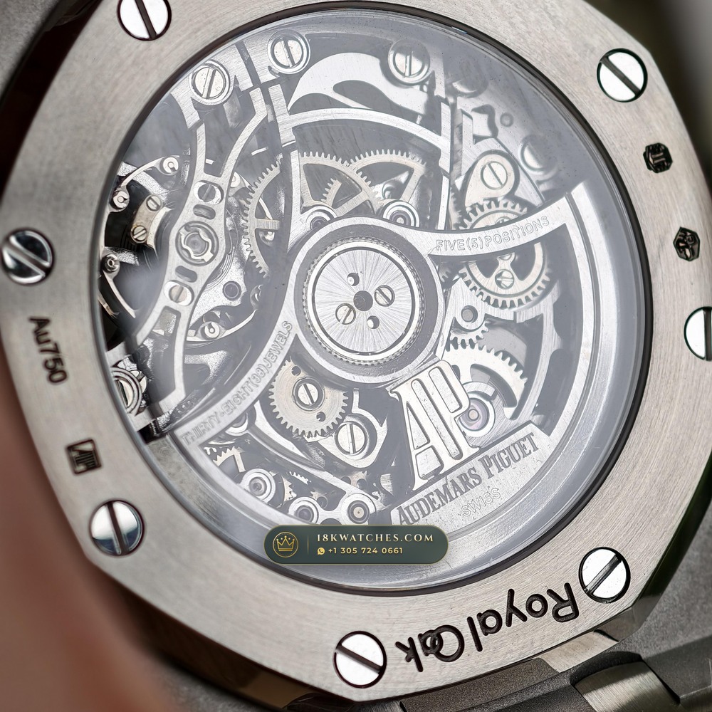 Audemars Piguet Royal Oak Double Balance Wheel Openworked 37mm 18K White Gold Ref. 15467BC.OO.1256BC.01 — Studio Gallery Plate VIII in 18K White Gold Au750 (184.3g Verified Mass, Audemars Piguet Cal. 3132 Dual-Balance Openworked)