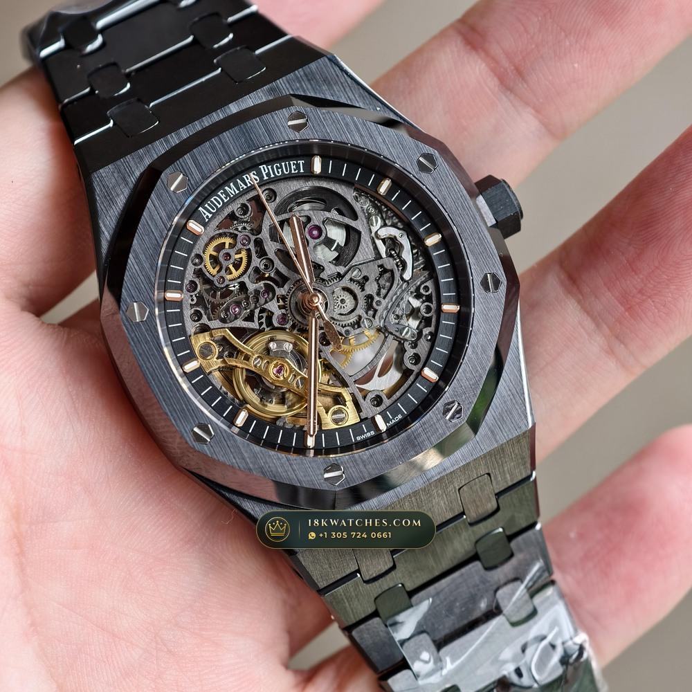Audemars Piguet Royal Oak Double Balance Wheel Openworked 41mm Ref. 15416CE.OO.1225CE.01 — Studio Gallery Plate II in High-Tech Ceramic & Titanium (135.4g Verified Mass, Audemars Piguet Cal. 3132 Dual-Balance Openworked)