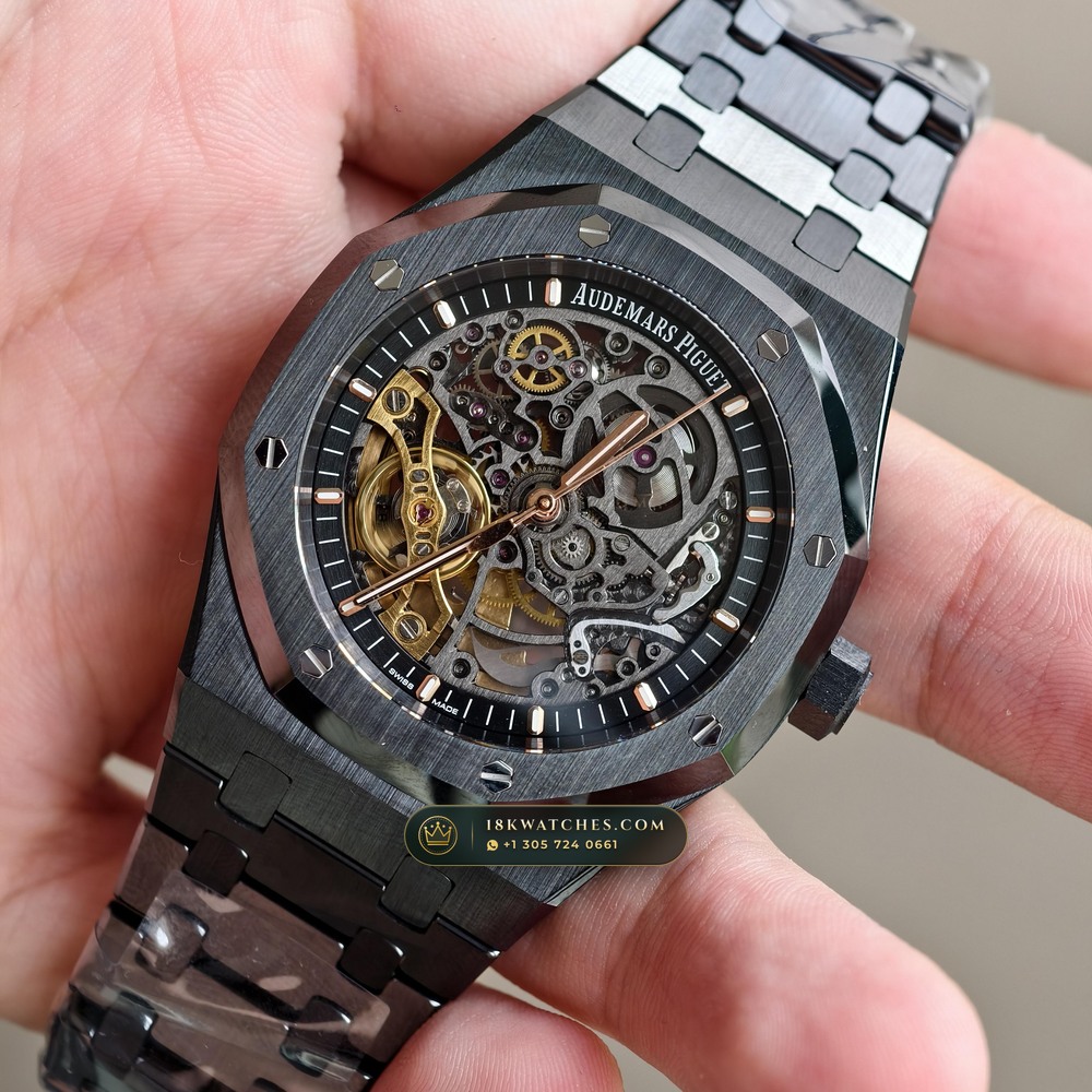 Audemars Piguet Royal Oak Double Balance Wheel Openworked 41mm Ref. 15416CE.OO.1225CE.01 — Studio Gallery Plate III in High-Tech Ceramic & Titanium (135.4g Verified Mass, Audemars Piguet Cal. 3132 Dual-Balance Openworked)