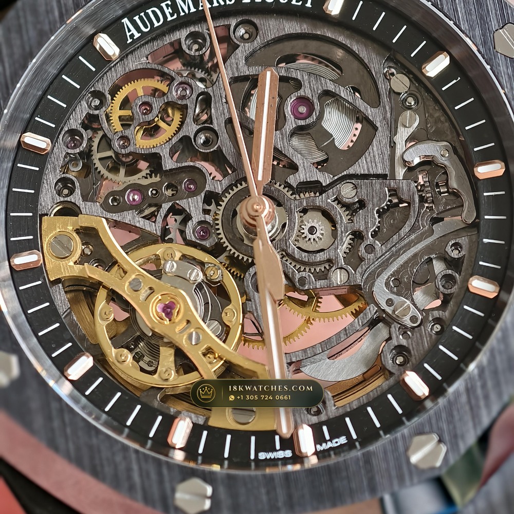 Audemars Piguet Royal Oak Double Balance Wheel Openworked 41mm Ref. 15416CE.OO.1225CE.01 — Studio Gallery Plate VIII in High-Tech Ceramic & Titanium (135.4g Verified Mass, Audemars Piguet Cal. 3132 Dual-Balance Openworked)