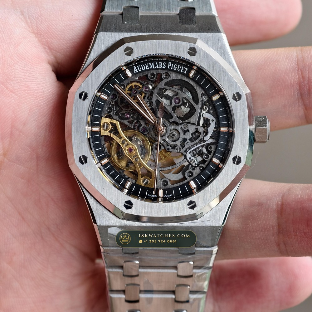 Audemars Piguet Royal Oak Double Balance Wheel Openworked 41mm Free-Sprung Calibre 5-Axis CNC Case Ref. 15407ST.OO.1220ST.01