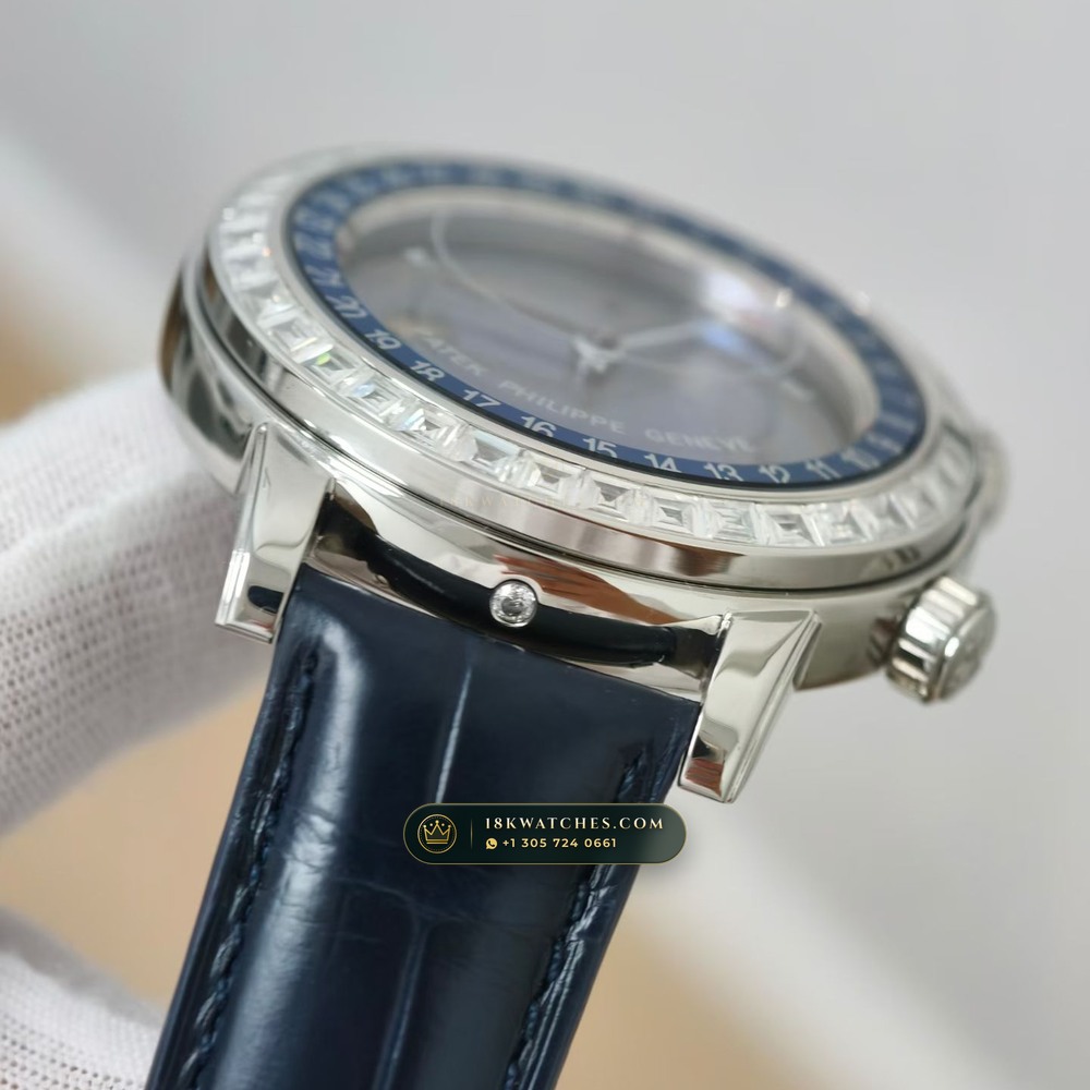 Patek Philippe Grand Complications Sky Moon Celestial Diamond-Set Bezel 18K White Gold Ref. 6104G — Studio Gallery Plate V in 18K White Gold Au750 (128.3g Verified Mass, Patek Philippe Cal. 240 LU CL C - 22K Gold Micro-Rotor)