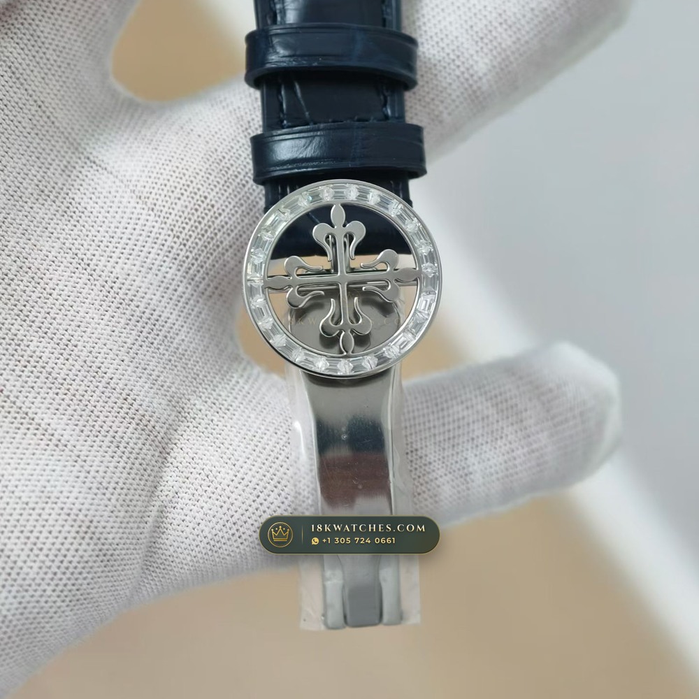 Patek Philippe Grand Complications Sky Moon Celestial Diamond-Set Bezel 18K White Gold Ref. 6104G — Studio Gallery Plate IX in 18K White Gold Au750 (128.3g Verified Mass, Patek Philippe Cal. 240 LU CL C - 22K Gold Micro-Rotor)