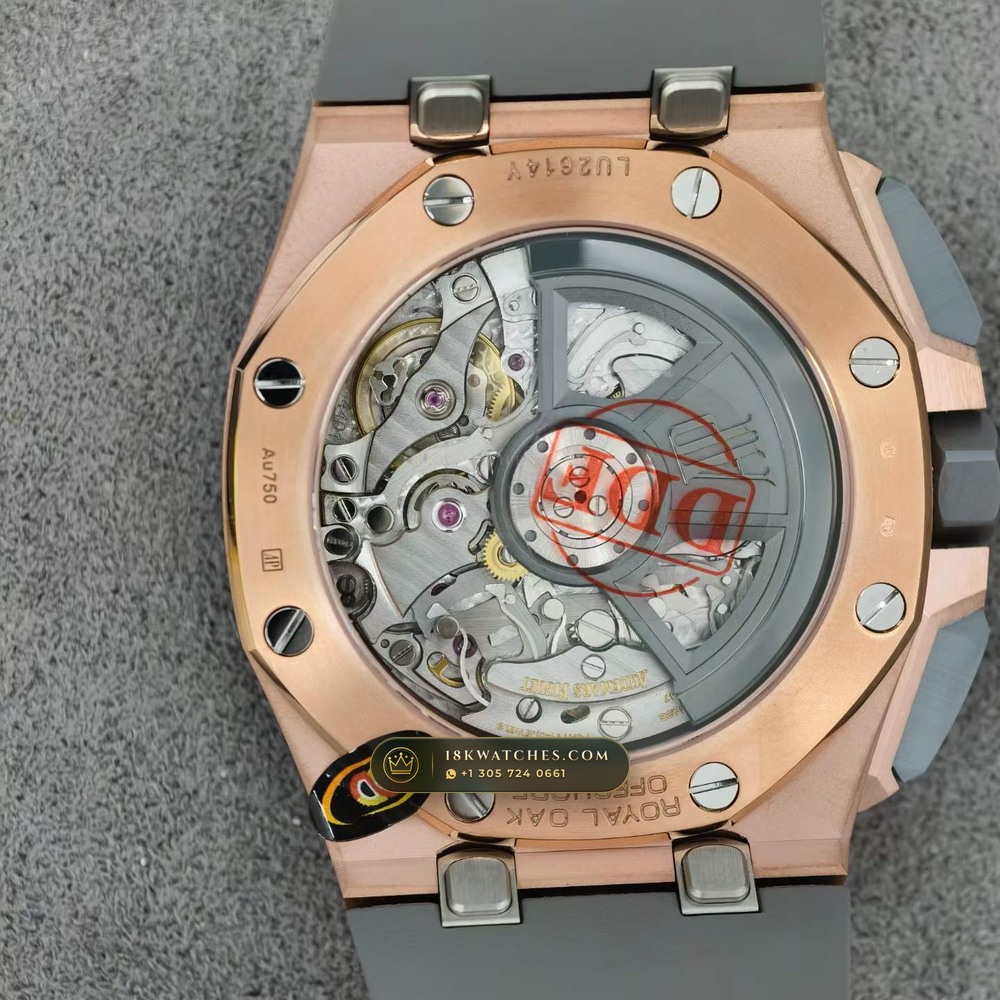 Audemars Piguet Royal Oak Offshore Selfwinding Chronograph 43mm 18K Rose Gold Ref. 26420OI.OO.A015VE.01 — Studio Gallery Plate VII in 18K Rose Gold Au750 (184.3g Verified Mass, Audemars Piguet Cal. 4401 Flyback Chronograph)