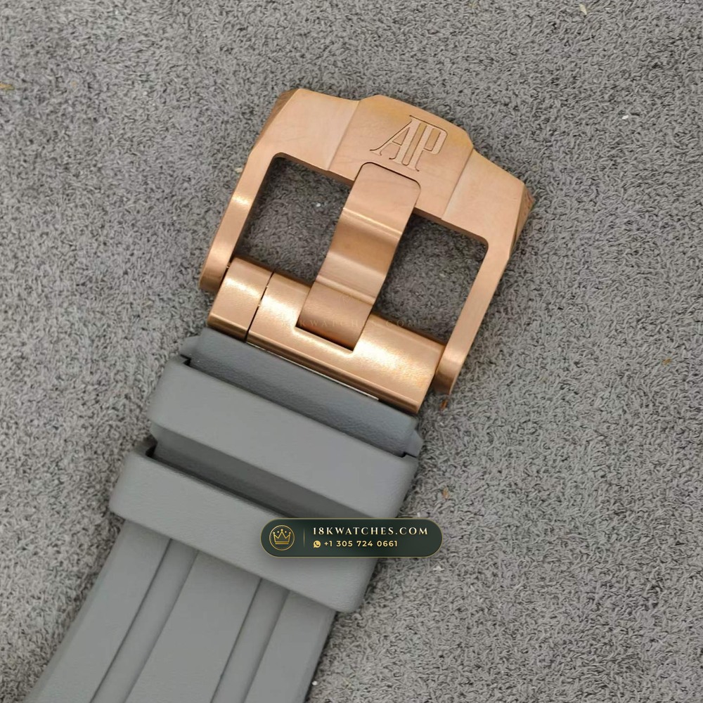 Audemars Piguet Royal Oak Offshore Selfwinding Chronograph 43mm 18K Rose Gold Ref. 26420OI.OO.A015VE.01 — Studio Gallery Plate VIII in 18K Rose Gold Au750 (184.3g Verified Mass, Audemars Piguet Cal. 4401 Flyback Chronograph)
