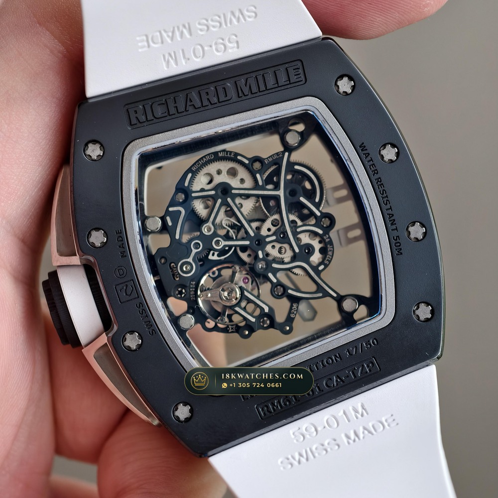 Richard Mille RM 61-01 Yohan Blake Asymmetric 5-Axis CNC Case — Studio Gallery Plate VII in Carbon TPT & Grade 5 Titanium (55.1g Verified Mass, Richard Mille Cal. RMUL2 Free-Sprung Skeleton)