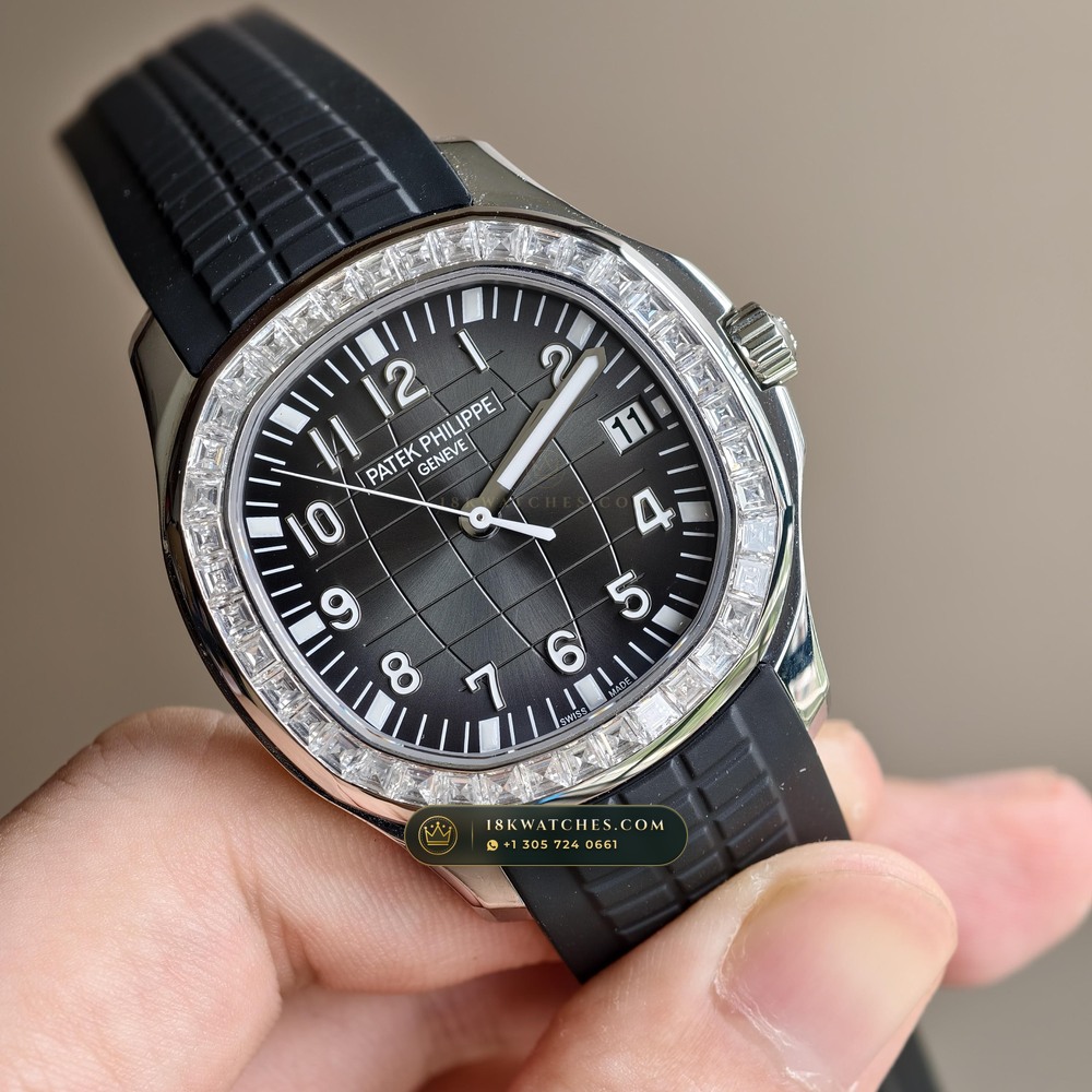Patek Philippe Aquanaut Extra-Large Self-Winding Diamond-Set Bezel Ref. 5167A — Studio Gallery Plate II in 904L Stainless Steel Custom Architecture (79.6g Verified Mass, Patek Philippe Cal. 324 S C - 21K Gold Rotor)