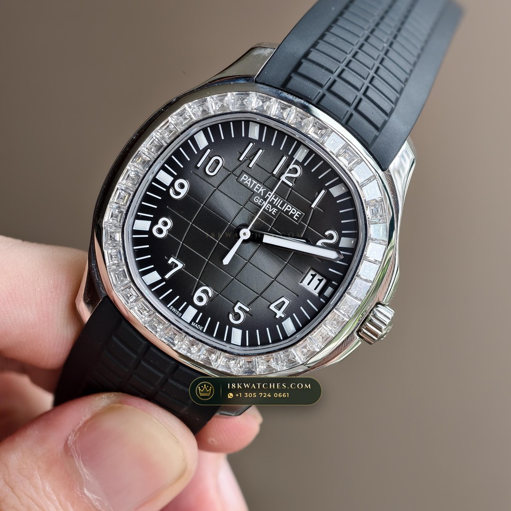 Patek Philippe Aquanaut Extra-Large Self-Winding Diamond-Set Bezel Ref. 5167A — Studio Gallery Plate III in 904L Stainless Steel Custom Architecture (79.6g Verified Mass, Patek Philippe Cal. 324 S C - 21K Gold Rotor)