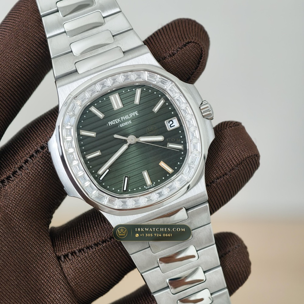 Patek Philippe Nautilus Self-Winding Diamond-Set Bezel Ref. 5711/1300A-001 — Studio Gallery Plate II in 904L Stainless Steel Custom Architecture (118.2g Verified Mass, Patek Philippe Cal. 26-330 S C / Cal. 324 S C - 21K Gold Rotor)