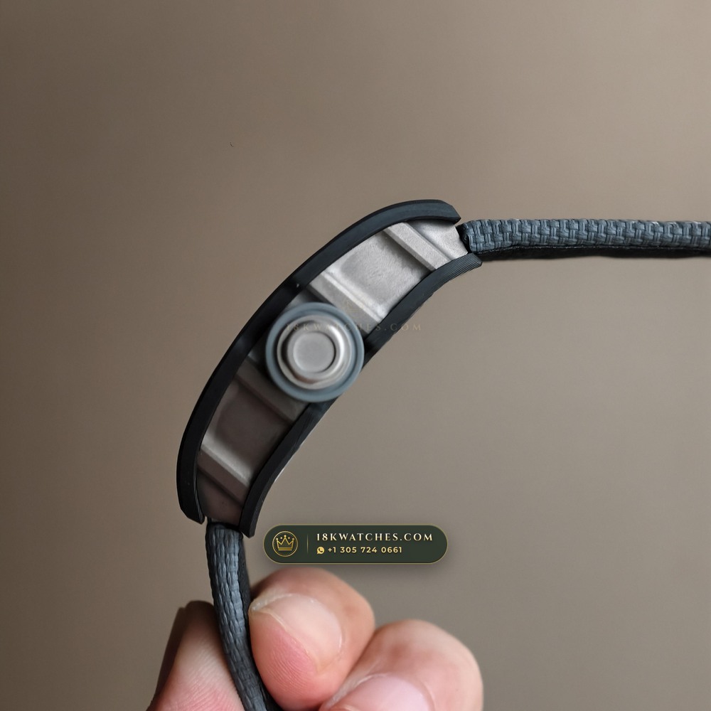 Richard Mille RM 055 Bubba Watson Manual Winding Dark Legend Carbon TPT — Studio Gallery Plate IV in Carbon TPT & Grade 5 Titanium (66.2g Verified Mass, Richard Mille Cal. RMUL2 Grade 5 Titanium Skeleton)