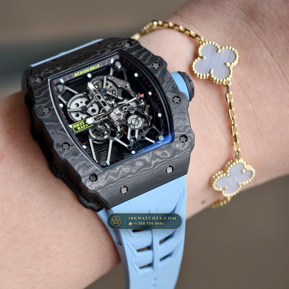 Richard Mille RM 35-01 Rafael Nadal Manual Winding Geneva Atelier Spec — Studio Gallery Plate VII in Carbon TPT & Grade 5 Titanium (50.1g Verified Mass, Richard Mille Cal. RMUL3 Grade 5 Titanium Skeleton)