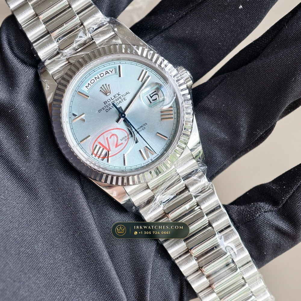Rolex Day-Date 40 950 Platinum Ref. 228236 — Studio Gallery Plate II in 950 Platinum Pt950 (280.8g Verified Mass, Rolex Manufacture Cal. 3255 - 70h Power Reserve)