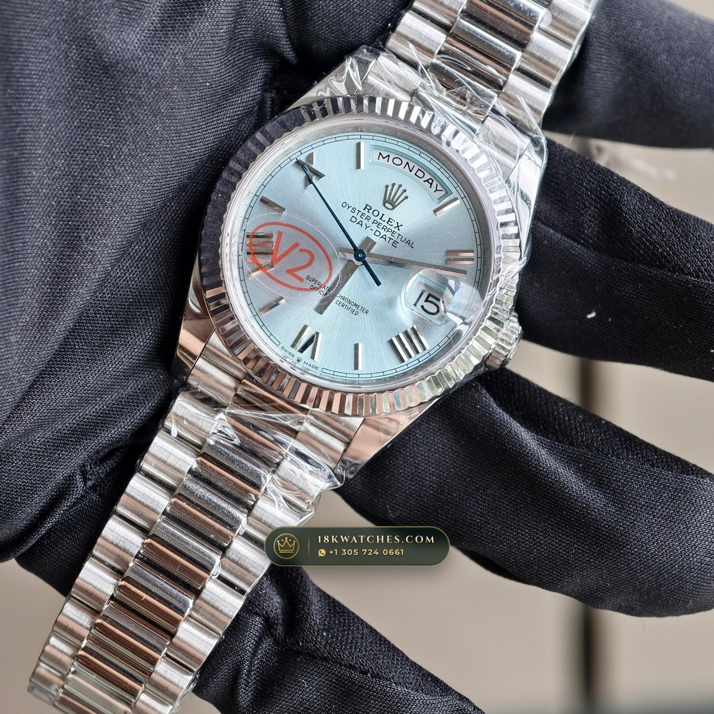 Rolex Day-Date 40 950 Platinum Ref. 228236 — Studio Gallery Plate III in 950 Platinum Pt950 (280.8g Verified Mass, Rolex Manufacture Cal. 3255 - 70h Power Reserve)