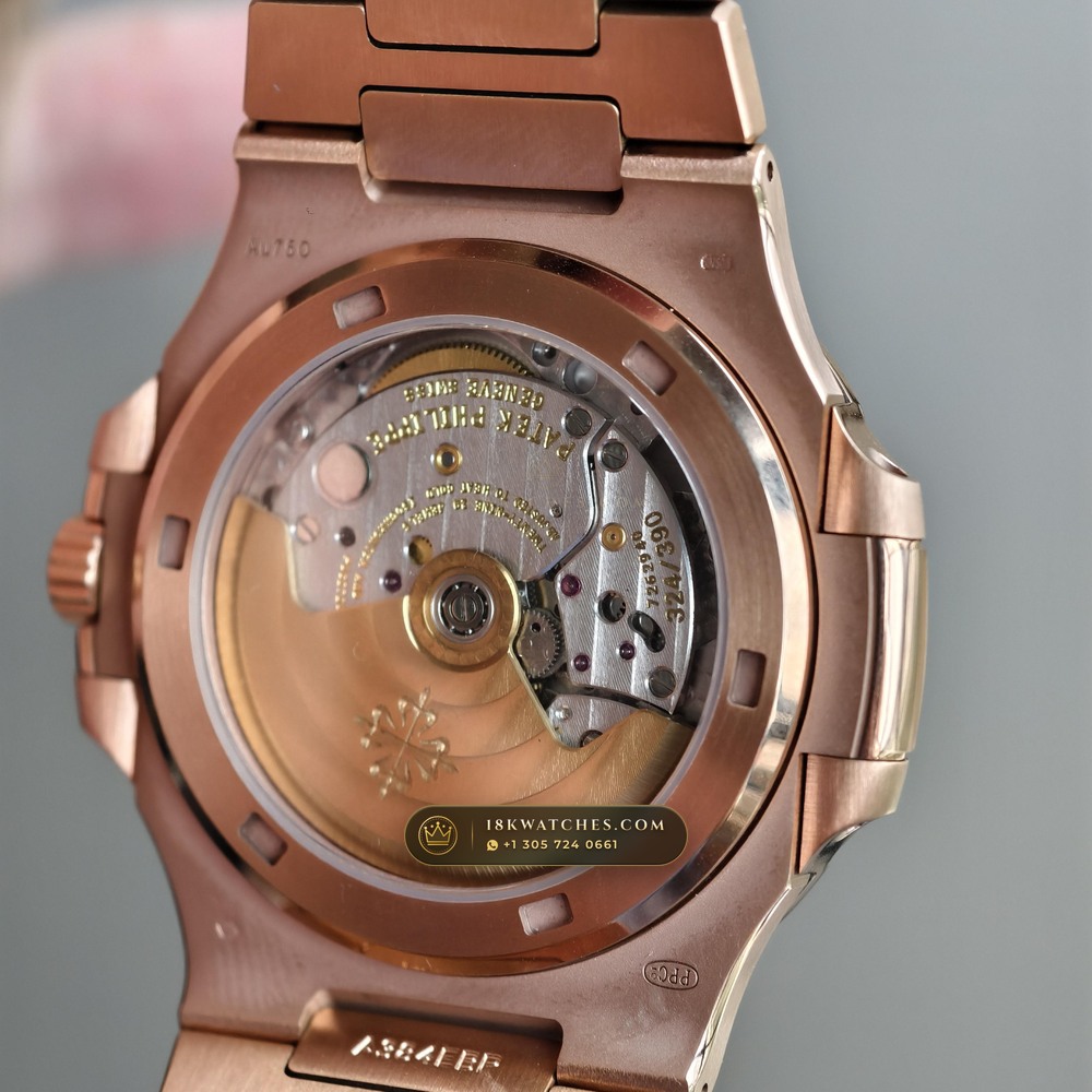 Patek Philippe Nautilus 40mm Graduated Chocolate Brown Dial 18K Rose Gold Ref. 5711/1R-001 — Studio Gallery Plate VII in 18K Rose Gold Au750 (186.5g Verified Mass, Patek Philippe Cal. 26-330 S C / Cal. 324 S C - 21K Gold Rotor)