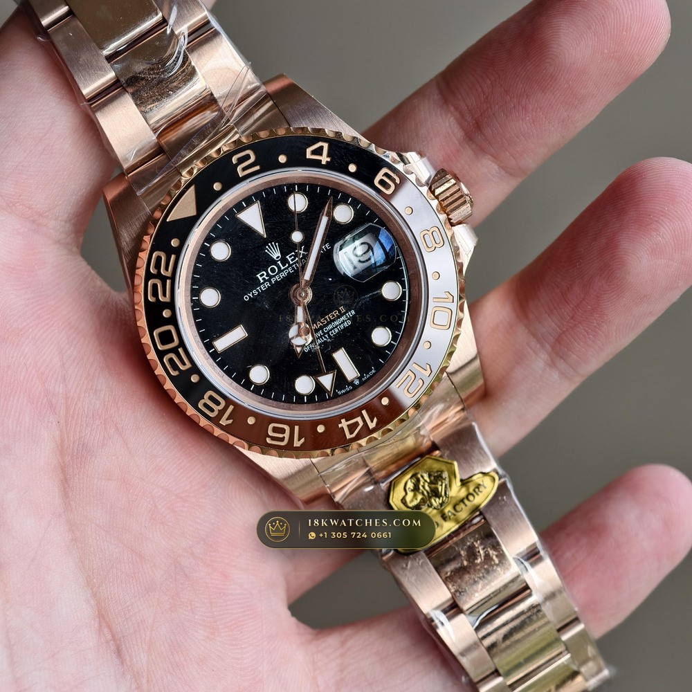 Rolex GMT-Master II 18K Everose Gold Ref. 126715CHNR — Studio Gallery Plate II in 18K Rose Gold Au750 (225.5g Verified Mass, Rolex Manufacture Cal. 3285 - 70h Power Reserve)