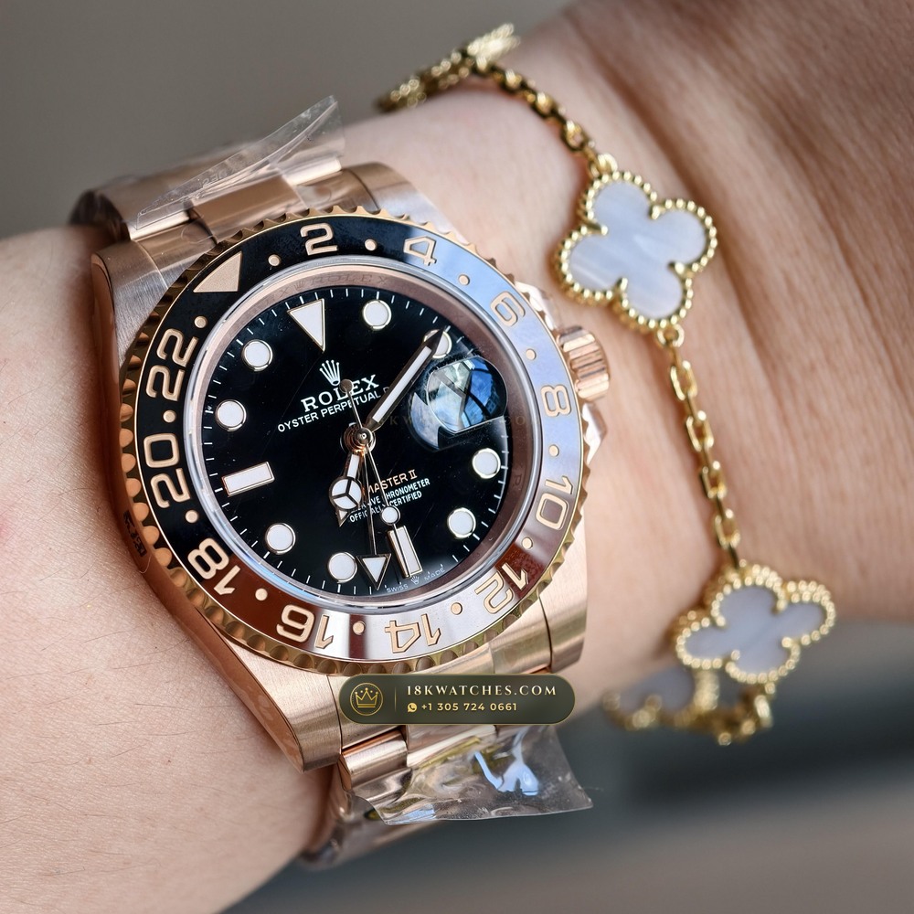 Rolex GMT-Master II 18K Everose Gold Ref. 126715CHNR — Studio Gallery Plate VIII in 18K Rose Gold Au750 (225.5g Verified Mass, Rolex Manufacture Cal. 3285 - 70h Power Reserve)