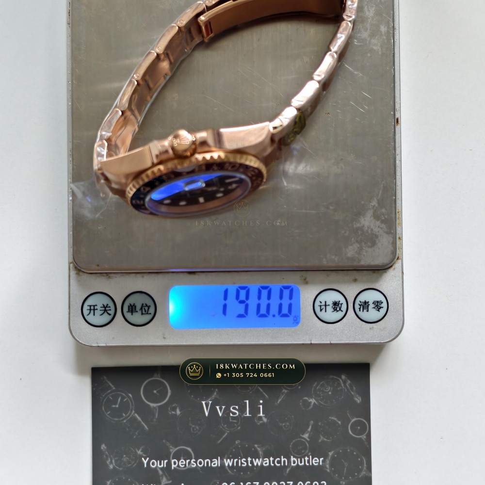 Rolex GMT-Master II 18K Everose Gold Ref. 126715CHNR — Studio Gallery Plate IX in 18K Rose Gold Au750 (225.5g Verified Mass, Rolex Manufacture Cal. 3285 - 70h Power Reserve)
