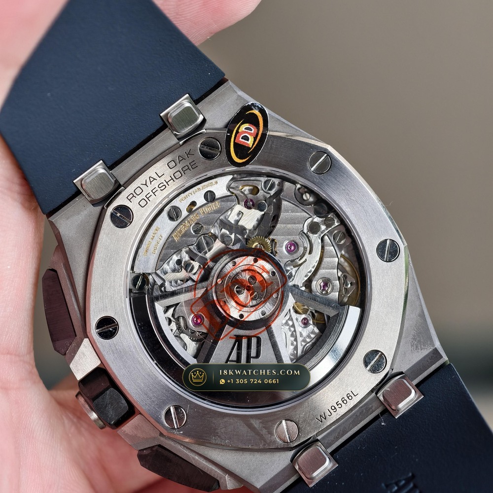 Audemars Piguet Royal Oak Offshore Selfwinding Chronograph 43mm Ref. 26420TI.OO.A027CA.01 — Studio Gallery Plate V in Grade 5 Titanium Monobloc (131.8g Verified Mass, Audemars Piguet Cal. 4401 Flyback Chronograph)