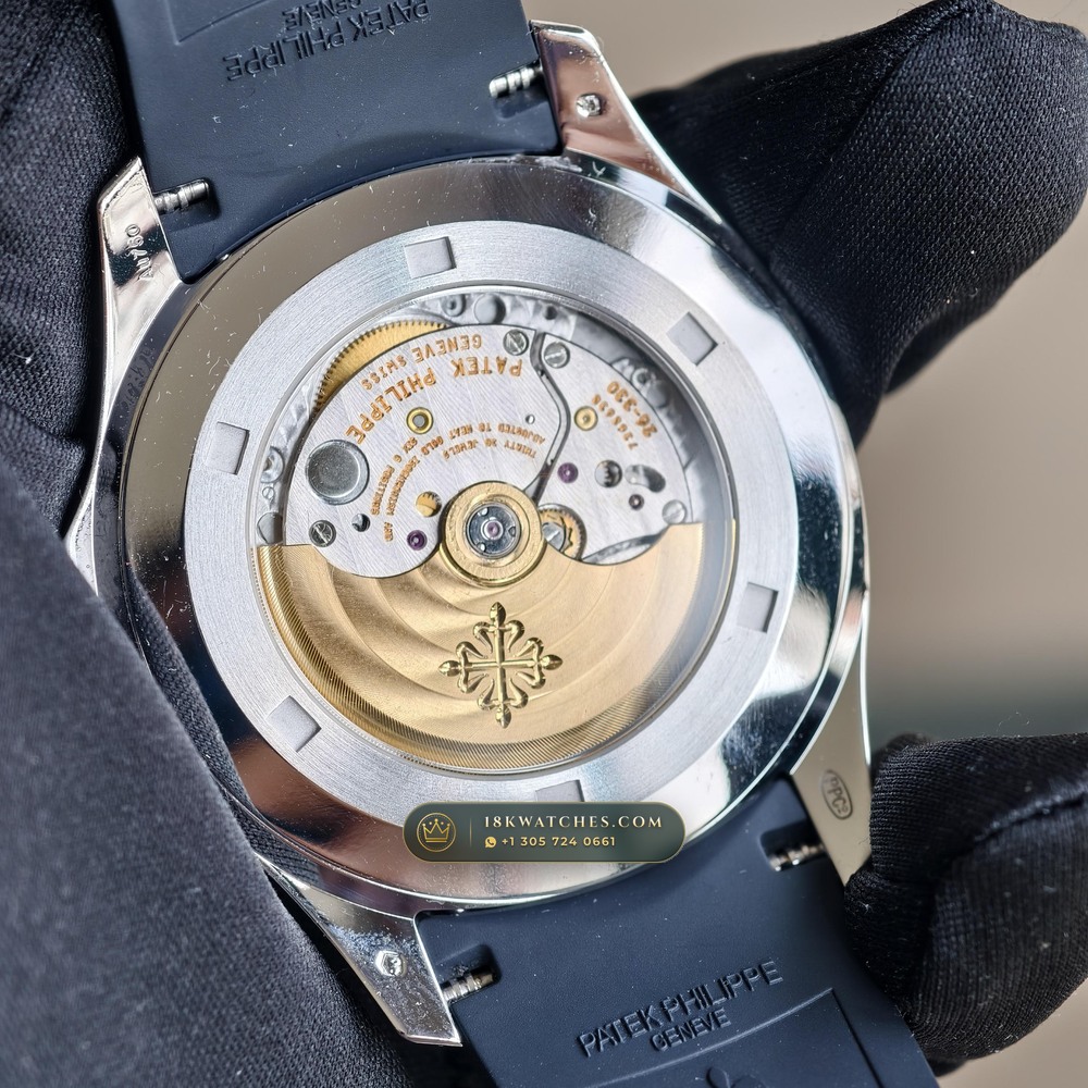Patek Philippe Aquanaut Jumbo 42.2mm 18K White Gold Ref. 5168G-001 — Studio Gallery Plate IV in 18K White Gold Au750 (120.1g Verified Mass, Patek Philippe Cal. 324 S C - 21K Gold Rotor)
