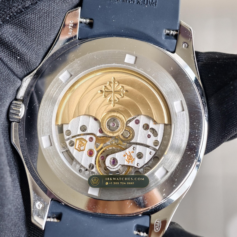 Patek Philippe Aquanaut Jumbo 42.2mm 18K White Gold Ref. 5168G-001 — Studio Gallery Plate V in 18K White Gold Au750 (120.1g Verified Mass, Patek Philippe Cal. 324 S C - 21K Gold Rotor)