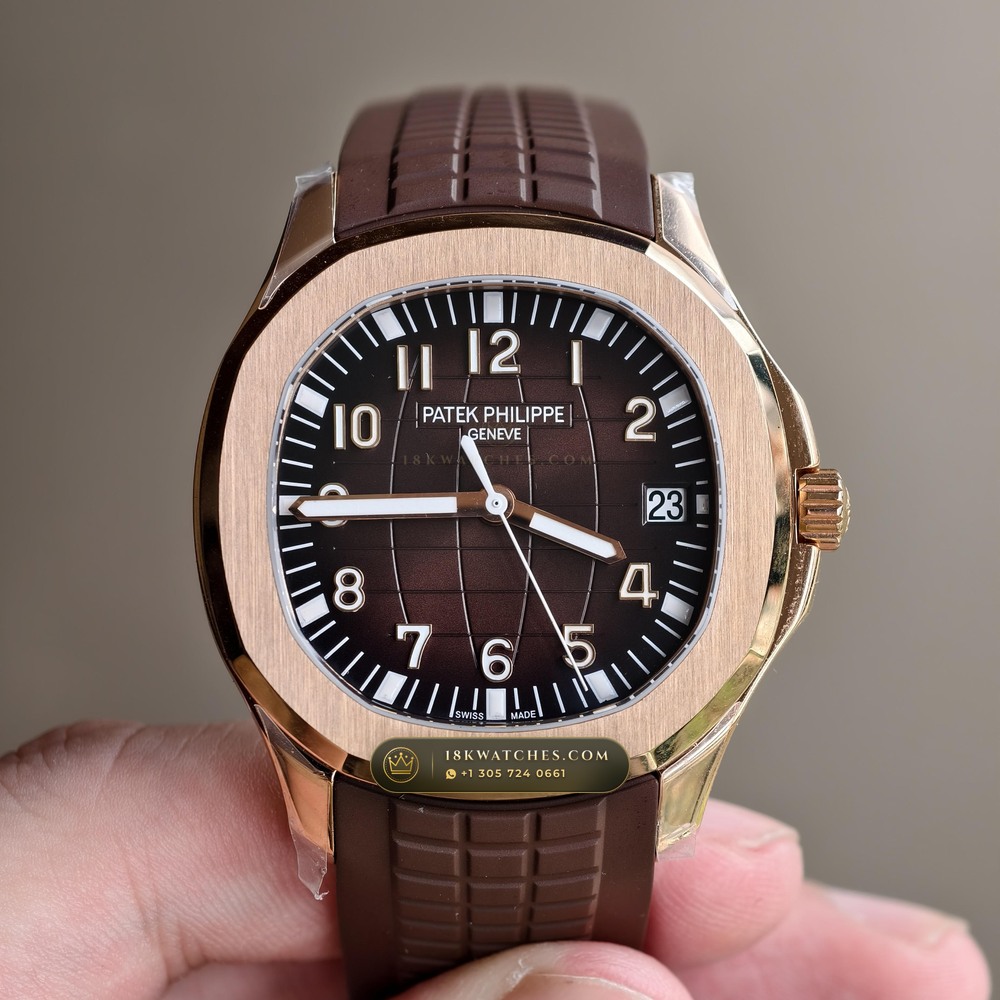 Patek Philippe Aquanaut Extra-Large Self-Winding 18K Rose Gold Custom SW Dial Deep Crystal Optics Ref. 5167R