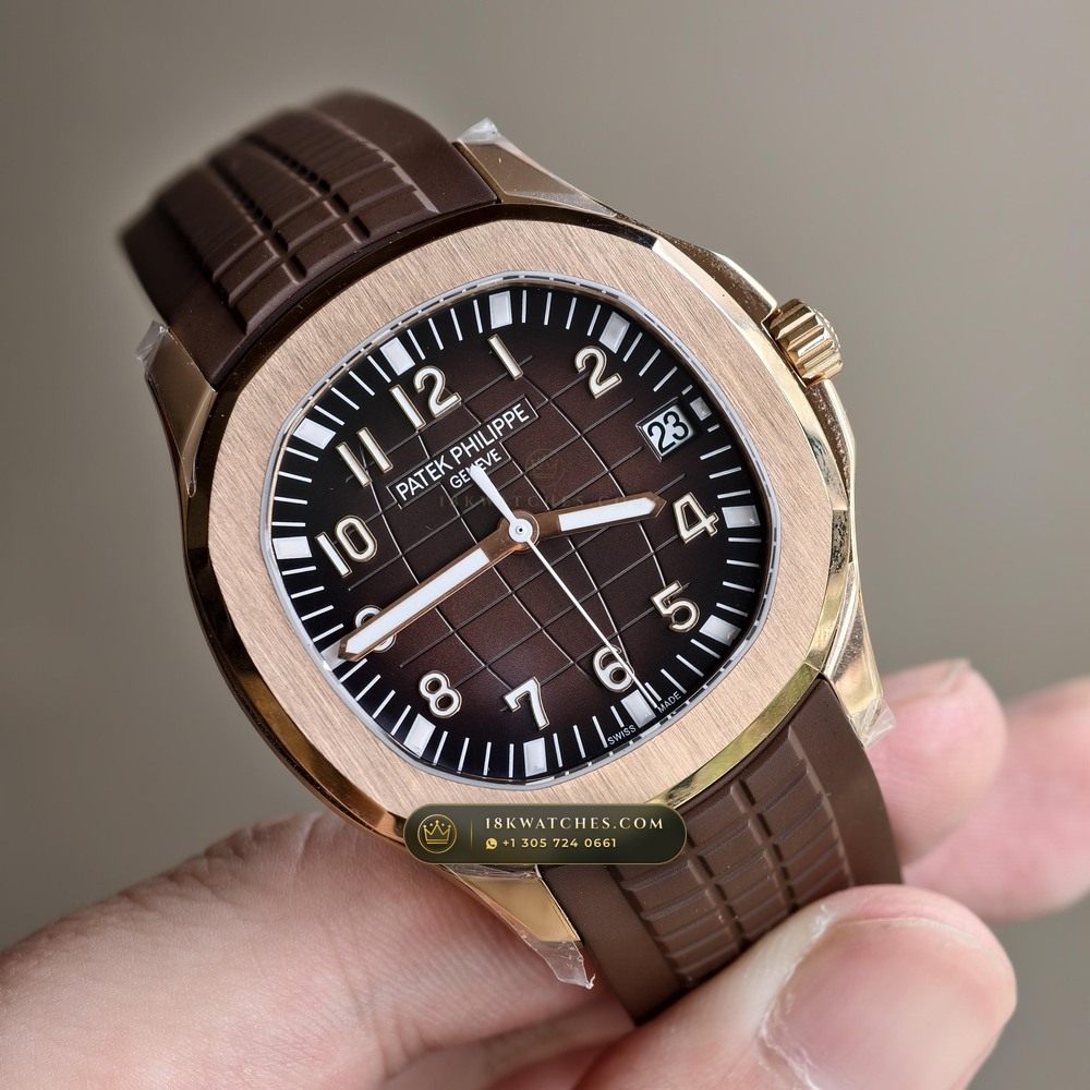 Patek Philippe Aquanaut Extra-Large Self-Winding 18K Rose Gold Custom SW Dial Deep Crystal Optics Ref. 5167R — Studio Gallery Plate II in 18K Rose Gold Au750 (132.0g Verified Mass, Patek Philippe Cal. 324 S C - 21K Gold Rotor)