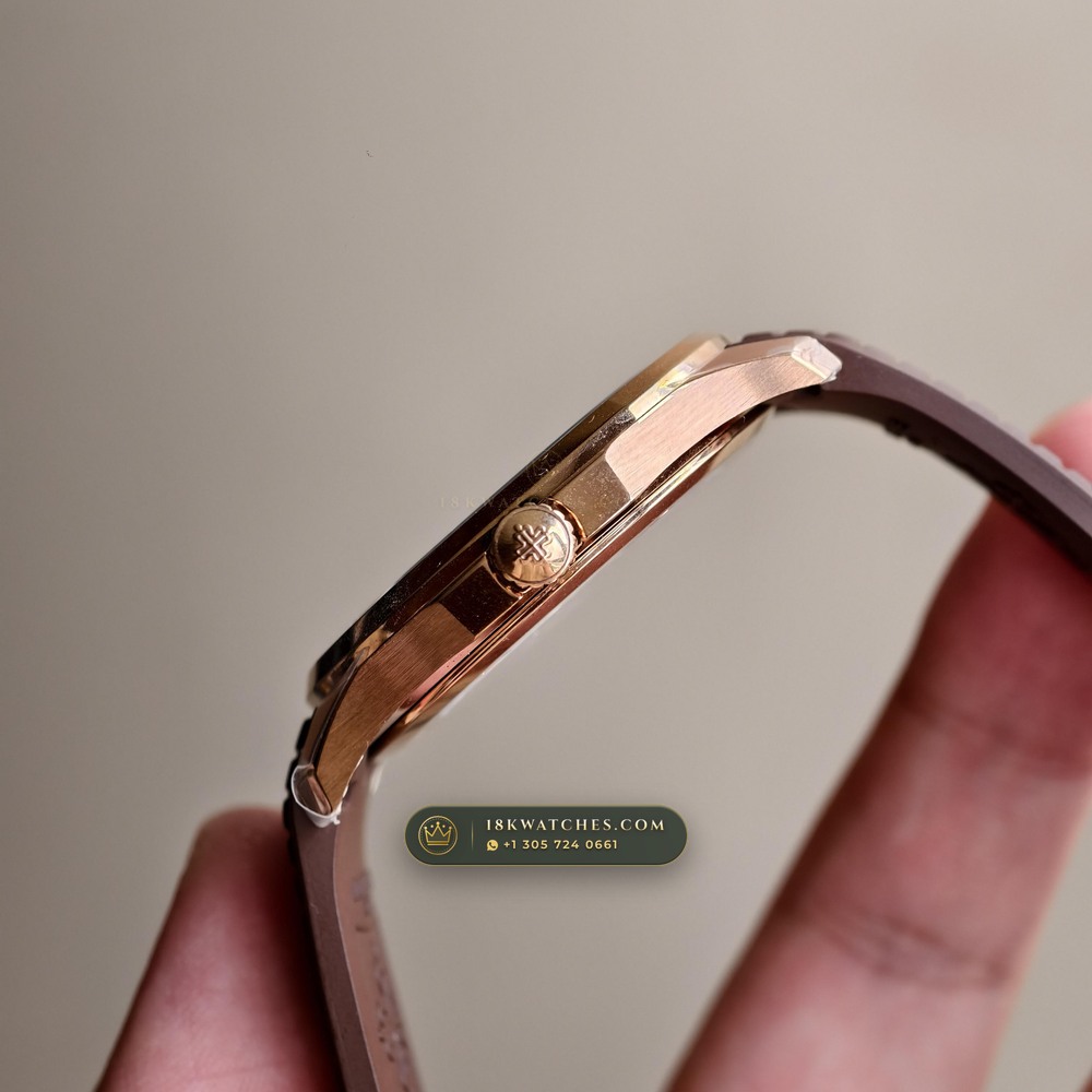 Patek Philippe Aquanaut Extra-Large Self-Winding 18K Rose Gold Custom SW Dial Deep Crystal Optics Ref. 5167R — Studio Gallery Plate IV in 18K Rose Gold Au750 (132.0g Verified Mass, Patek Philippe Cal. 324 S C - 21K Gold Rotor)