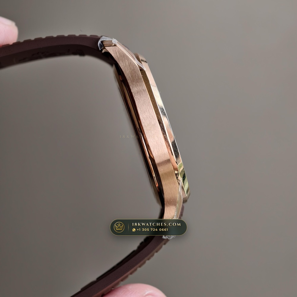 Patek Philippe Aquanaut Extra-Large Self-Winding 18K Rose Gold Custom SW Dial Deep Crystal Optics Ref. 5167R — Studio Gallery Plate V in 18K Rose Gold Au750 (132.0g Verified Mass, Patek Philippe Cal. 324 S C - 21K Gold Rotor)