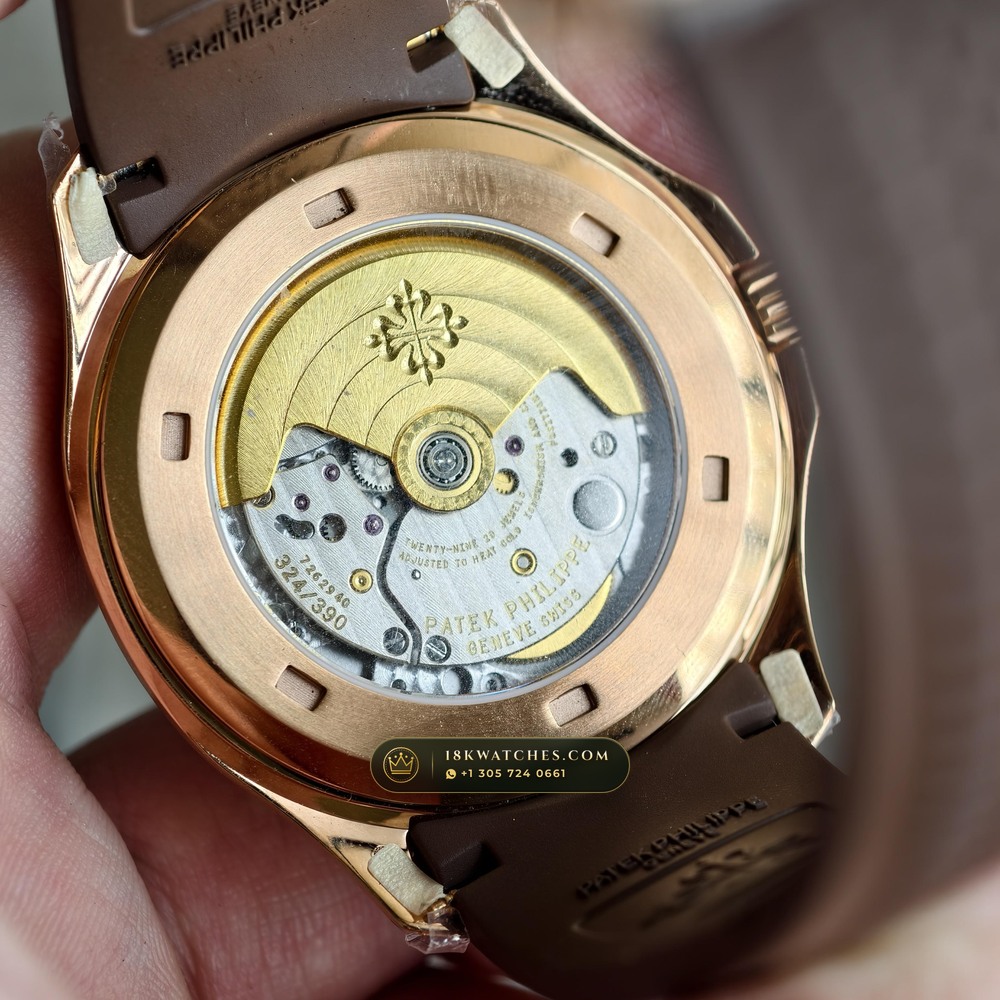 Patek Philippe Aquanaut Extra-Large Self-Winding 18K Rose Gold Custom SW Dial Deep Crystal Optics Ref. 5167R — Studio Gallery Plate VI in 18K Rose Gold Au750 (132.0g Verified Mass, Patek Philippe Cal. 324 S C - 21K Gold Rotor)