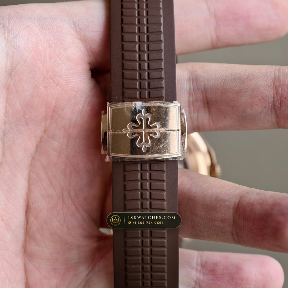 Patek Philippe Aquanaut Extra-Large Self-Winding 18K Rose Gold Custom SW Dial Deep Crystal Optics Ref. 5167R — Studio Gallery Plate VII in 18K Rose Gold Au750 (132.0g Verified Mass, Patek Philippe Cal. 324 S C - 21K Gold Rotor)