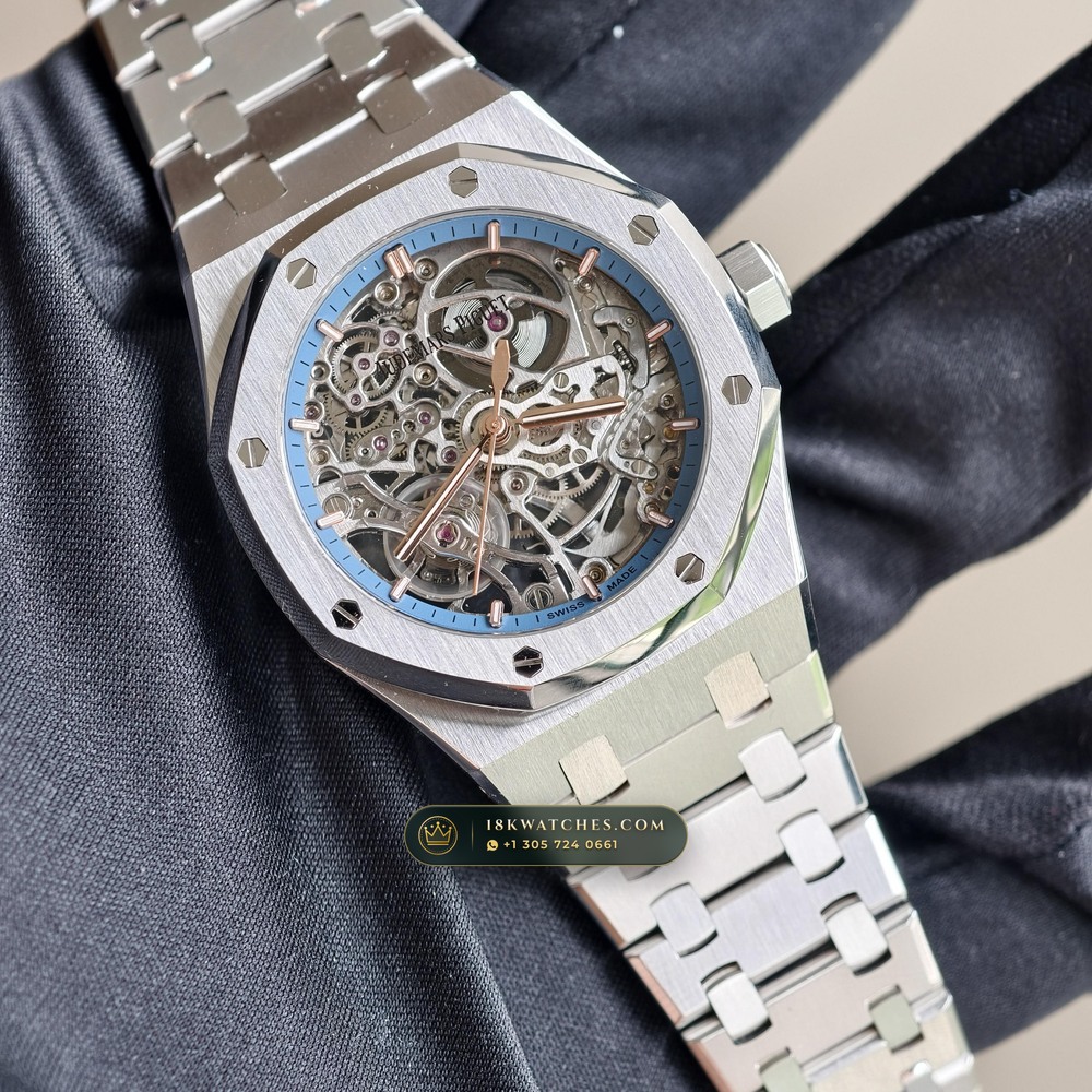 Audemars Piguet Royal Oak Double Balance Wheel Openworked 37mm 18K White Gold 5-Axis CNC Case Ref. 15467BC.OO.1256BC.01 — Studio Gallery Plate II in 18K White Gold Au750 (184.4g Verified Mass, Audemars Piguet Cal. 3132 Dual-Balance Openworked)