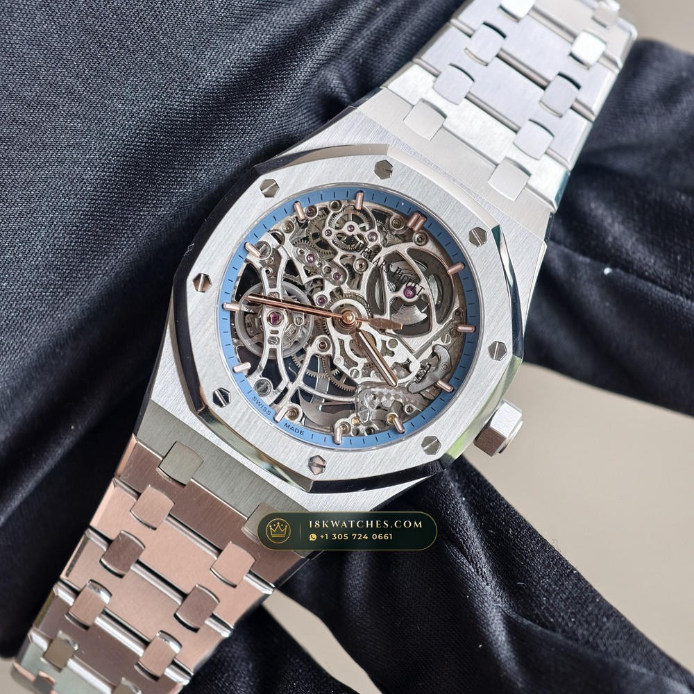 Audemars Piguet Royal Oak Double Balance Wheel Openworked 37mm 18K White Gold 5-Axis CNC Case Ref. 15467BC.OO.1256BC.01 — Studio Gallery Plate III in 18K White Gold Au750 (184.4g Verified Mass, Audemars Piguet Cal. 3132 Dual-Balance Openworked)