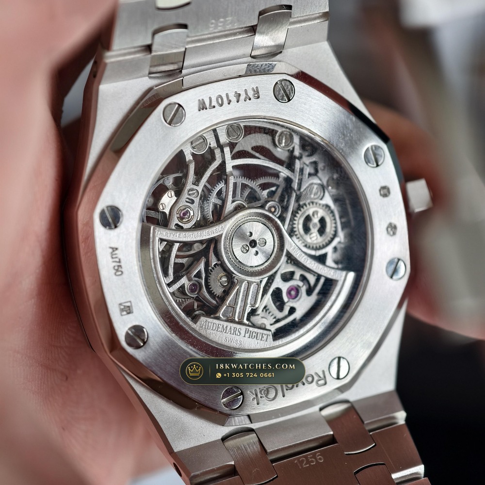 Audemars Piguet Royal Oak Double Balance Wheel Openworked 37mm 18K White Gold 5-Axis CNC Case Ref. 15467BC.OO.1256BC.01 — Studio Gallery Plate VI in 18K White Gold Au750 (184.4g Verified Mass, Audemars Piguet Cal. 3132 Dual-Balance Openworked)