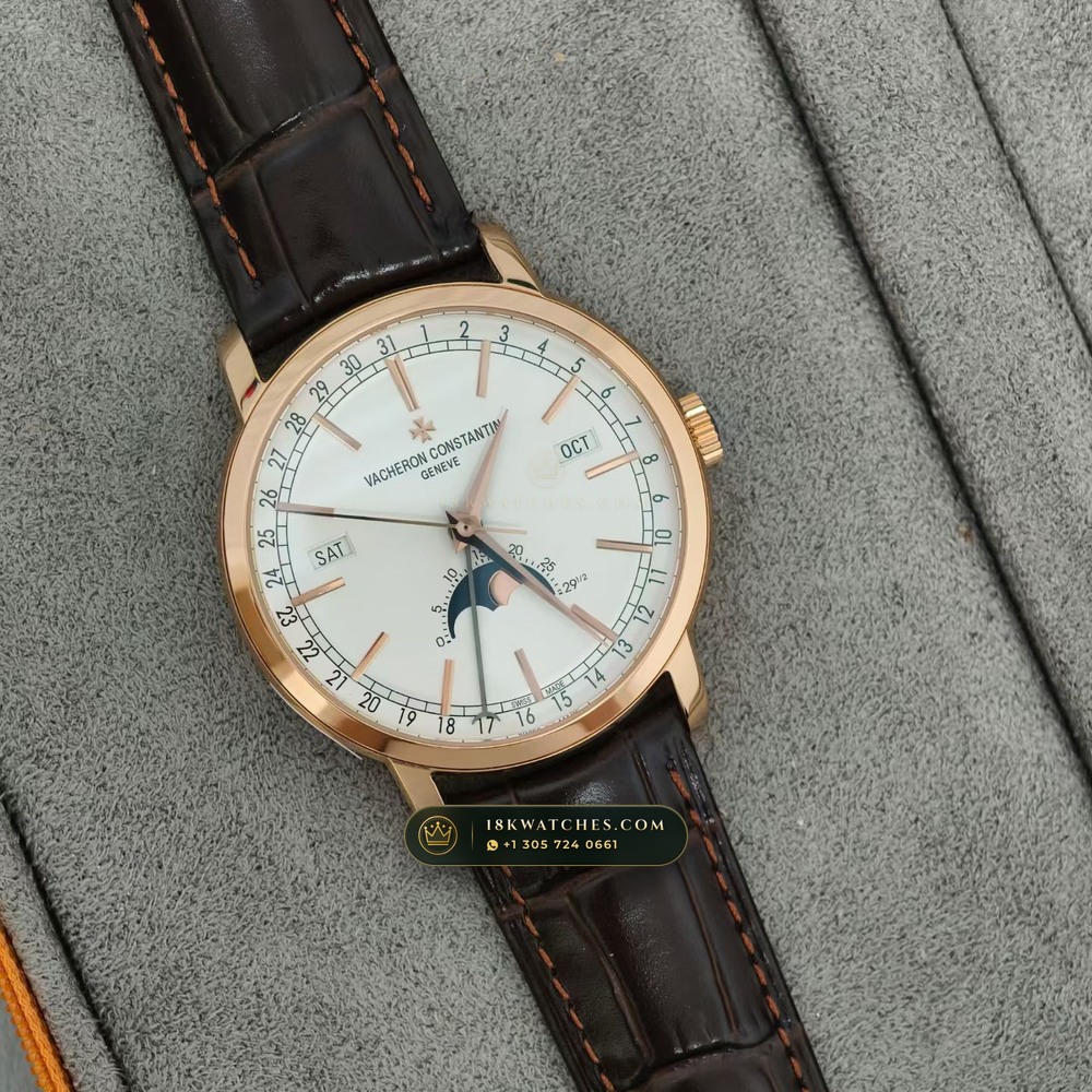 Vacheron Constantin Traditionnelle Complete Calendar Openface 18K Rose Gold Ref. 4010T/000R-B344 — Studio Gallery Plate II in 18K Rose Gold Au750 (96.9g Verified Mass, Vacheron Constantin Cal. 2460 QCL/2 - Hallmark of Geneva)