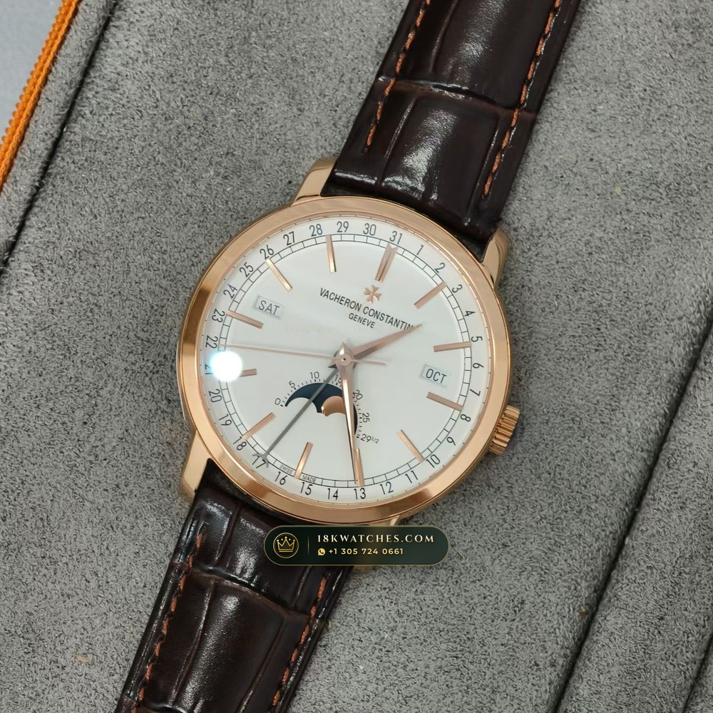Vacheron Constantin Traditionnelle Complete Calendar Openface 18K Rose Gold Ref. 4010T/000R-B344 — Studio Gallery Plate III in 18K Rose Gold Au750 (96.9g Verified Mass, Vacheron Constantin Cal. 2460 QCL/2 - Hallmark of Geneva)