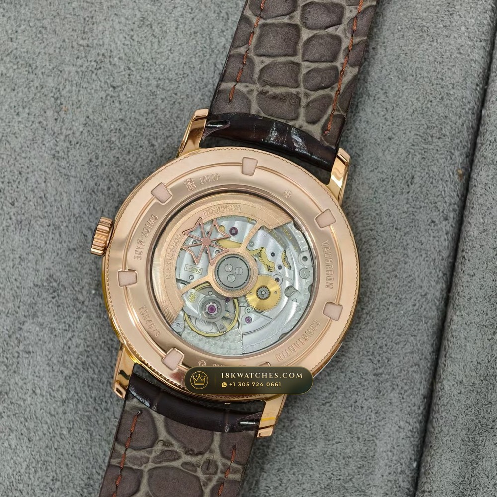Vacheron Constantin Traditionnelle Complete Calendar Openface 18K Rose Gold Ref. 4010T/000R-B344 — Studio Gallery Plate VI in 18K Rose Gold Au750 (96.9g Verified Mass, Vacheron Constantin Cal. 2460 QCL/2 - Hallmark of Geneva)