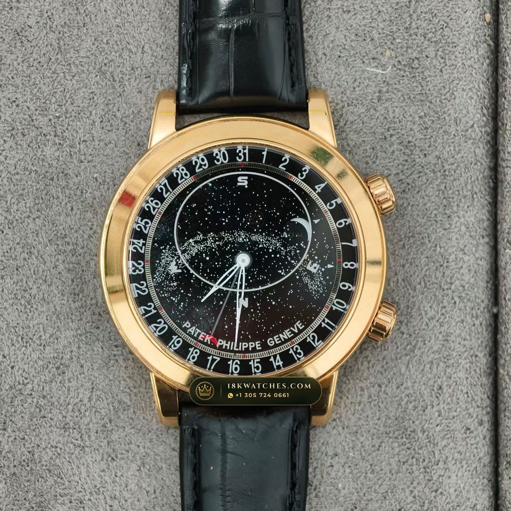 Patek Philippe Grand Complications Sky Moon Celestial 18K Rose Gold Ref. 6102R-001 — Studio Gallery Plate II in 18K Rose Gold Au750 (128.0g Verified Mass, Patek Philippe Cal. 240 LU CL C - 22K Gold Micro-Rotor)