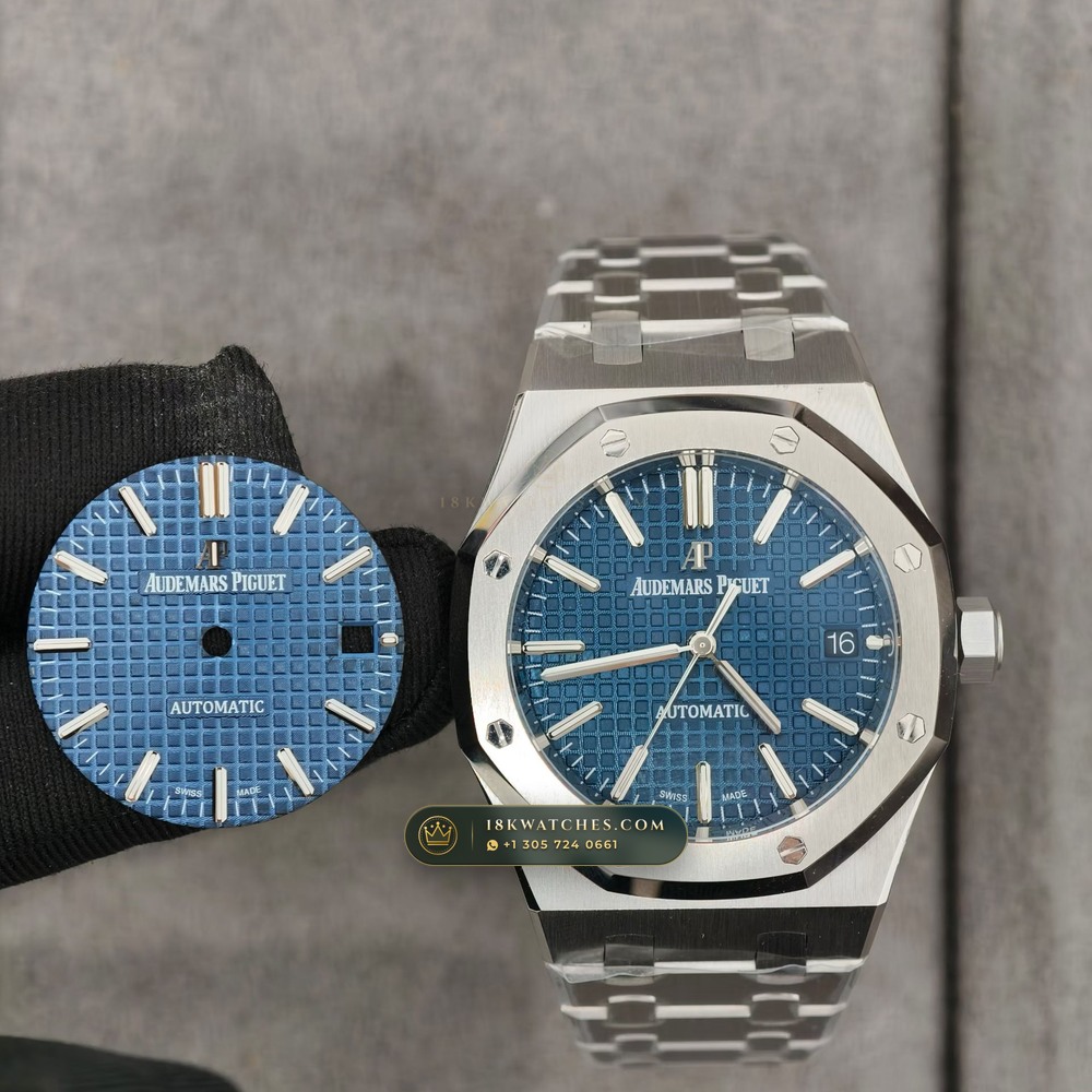 Audemars Piguet Royal Oak Selfwinding 37mm Custom Tapestry Dial Deep Crystal Optics Ref. 15450ST