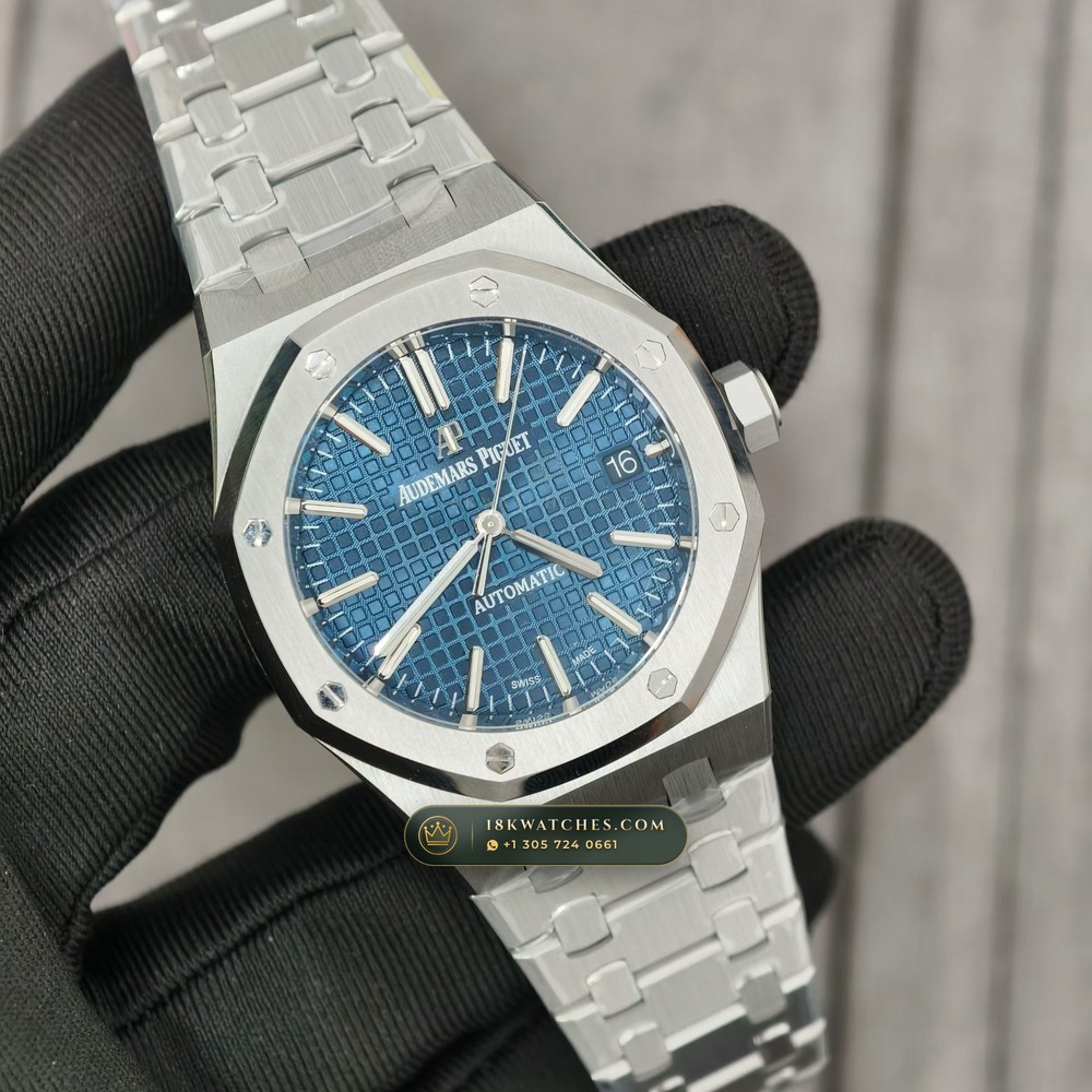 Audemars Piguet Royal Oak Selfwinding 37mm Custom Tapestry Dial Deep Crystal Optics Ref. 15450ST — Studio Gallery Plate IV in 904L Stainless Steel Custom Architecture (132.6g Verified Mass, Audemars Piguet Cal. 3120 / Cal. 5900)